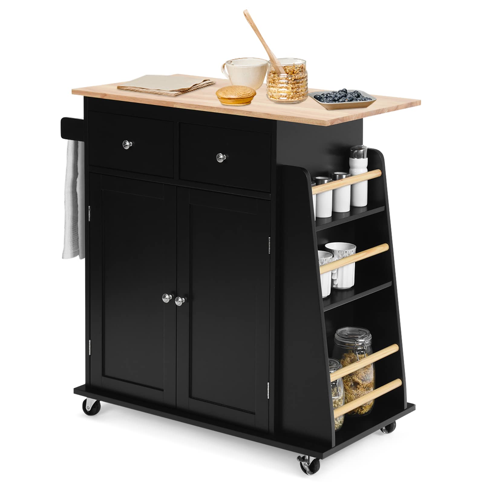 komfotteu-k-chenwagen-mit-arbeitsplatte-80x45-cm-k-cheninsel-auf-rollen-schwarz image 8