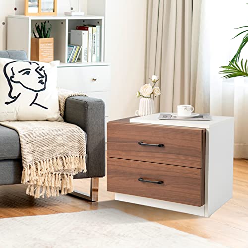 komfotteu-nachttisch-holz-mit-2-schubladen-55-x-40-x-45-cm image 8