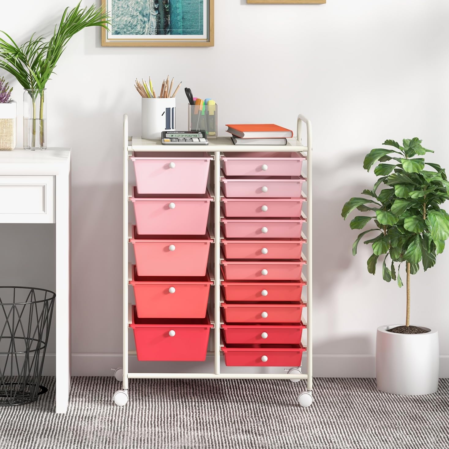 komfotteu-rollwagen-15-schubladen-rosa-62-5-x-37-x-87-cm-mit-r-dern image 2