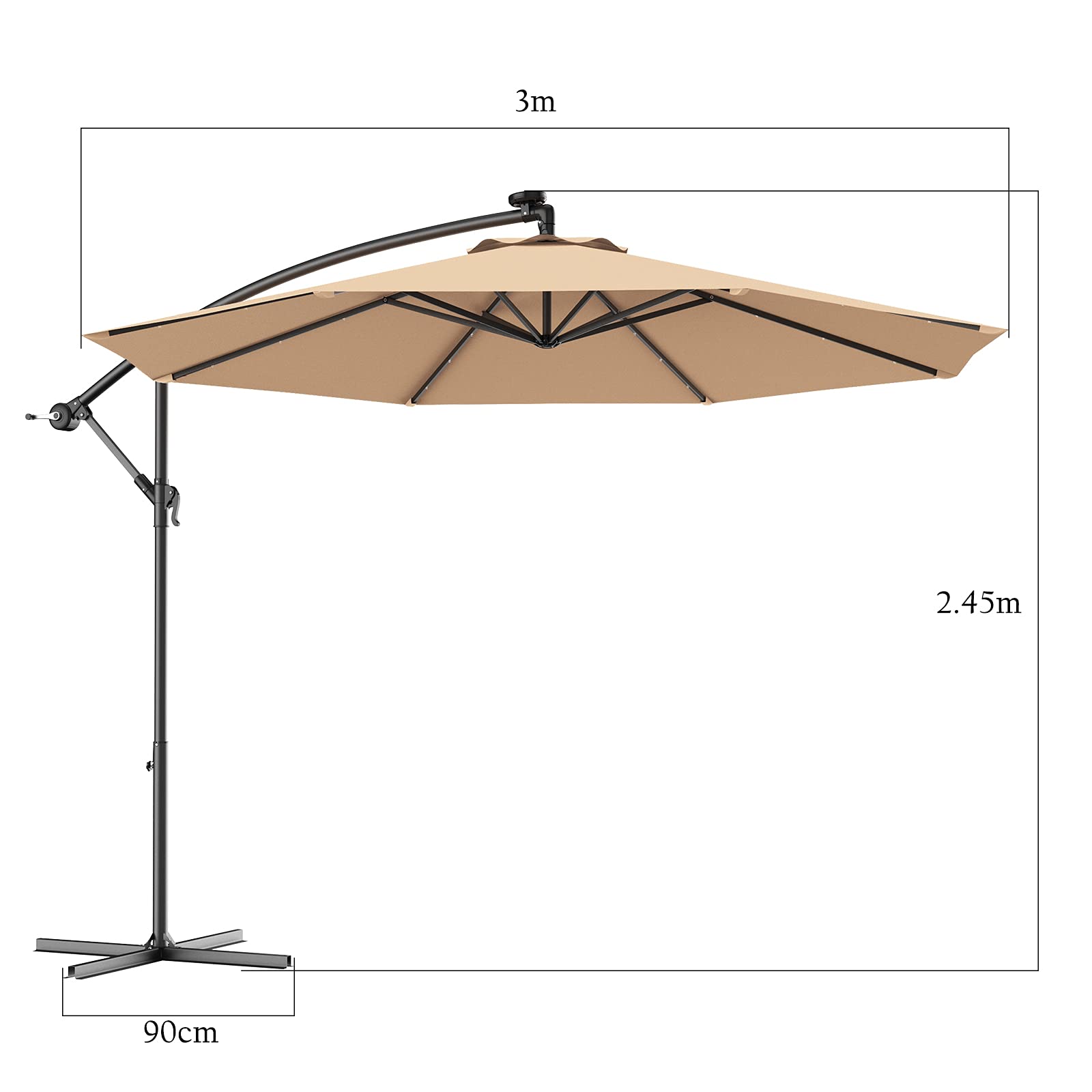 komfotteu-ampelschirm-300-cm-mit-led-beleuchtung-neigbar-mit-kurbel image 6