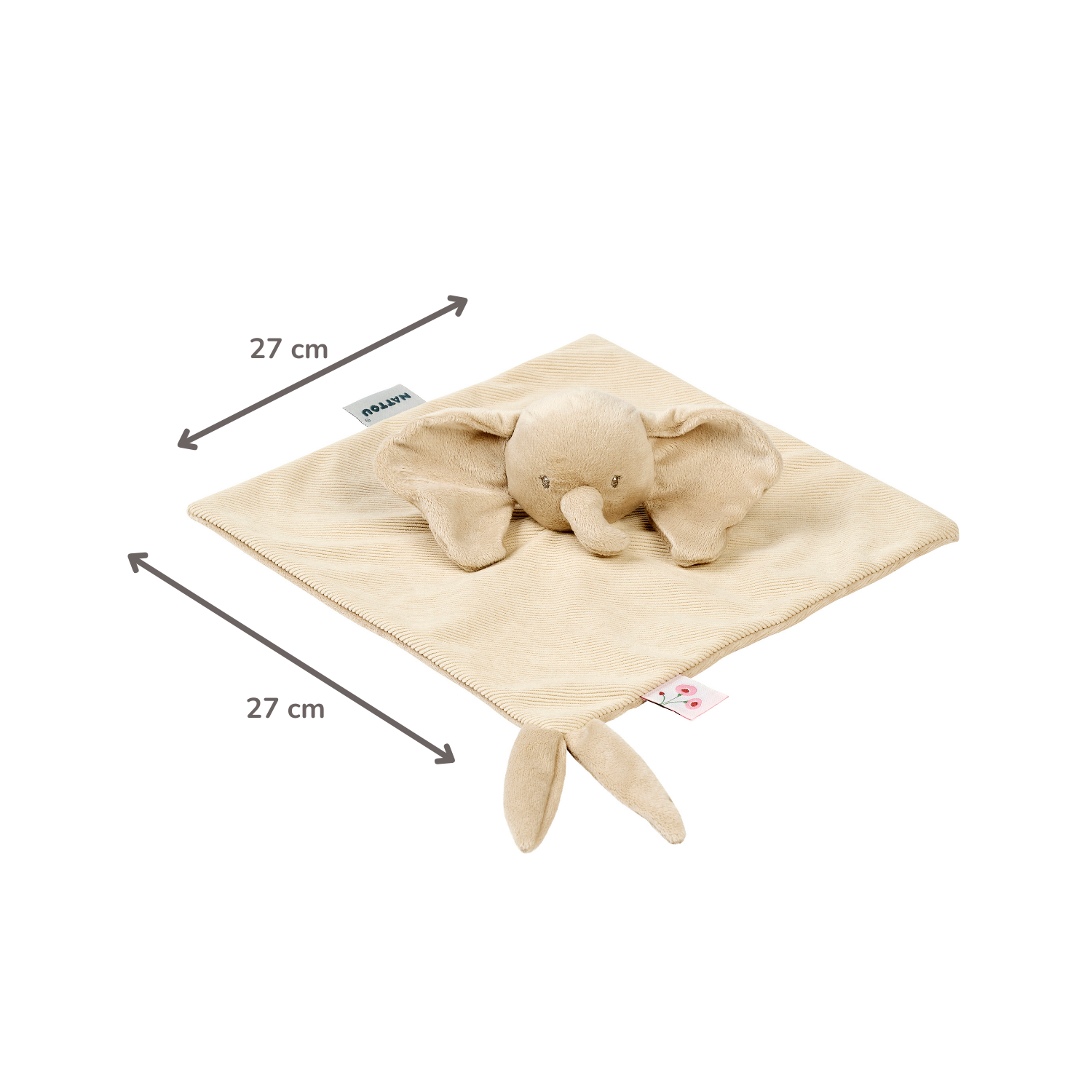 nattou-fanfan-baby-kuscheldecke-doudou-elefant-27-x-27-cm-sand image 5