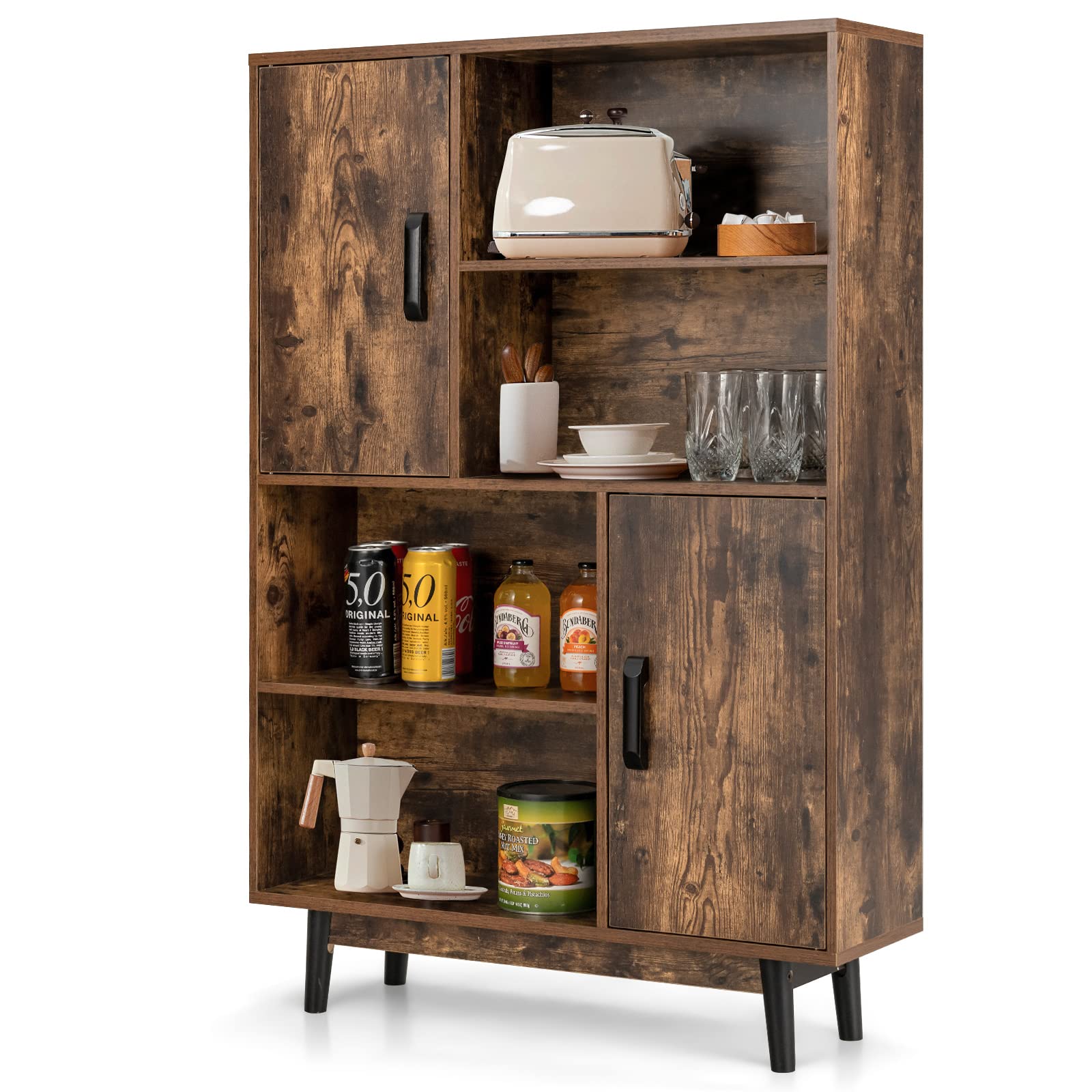 komfotteu-b-cherschrank-holz-80-x-24-x-119-5-cm-2-t-ren-4-regale-kaffee image 8