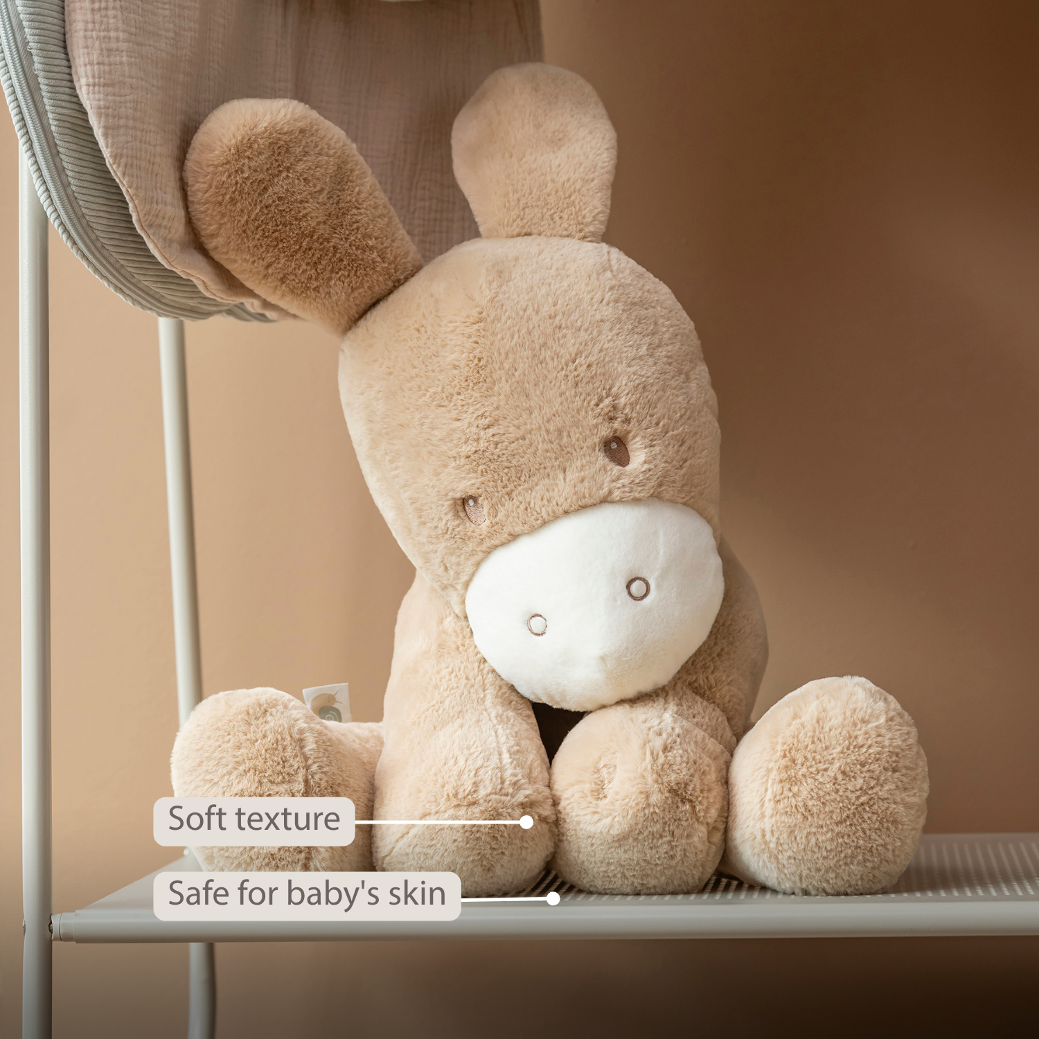 nattou-loulou-kuscheltier-esel-maxi-60-cm-karamell image 5