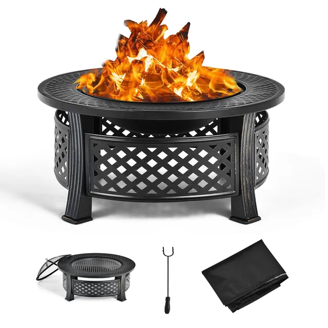 komfotteu-feuerschale-au-enbereich-3-in-1-grillschale-metall-81-x-50-cm-schwarz image 1