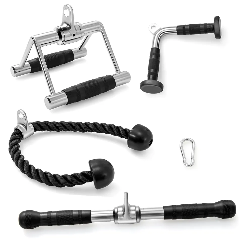 komfotteu-4-tlg-kabelzug-zubeh-r-set-f-r-kabelmaschine-trizepsseil-v-griff-trize image 1