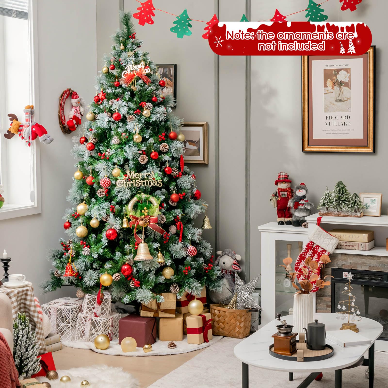 komfotteu-k-nstlicher-weihnachtsbaum-215-cm-mit-400-led-4-farben-kiefer-beeren-s image 2