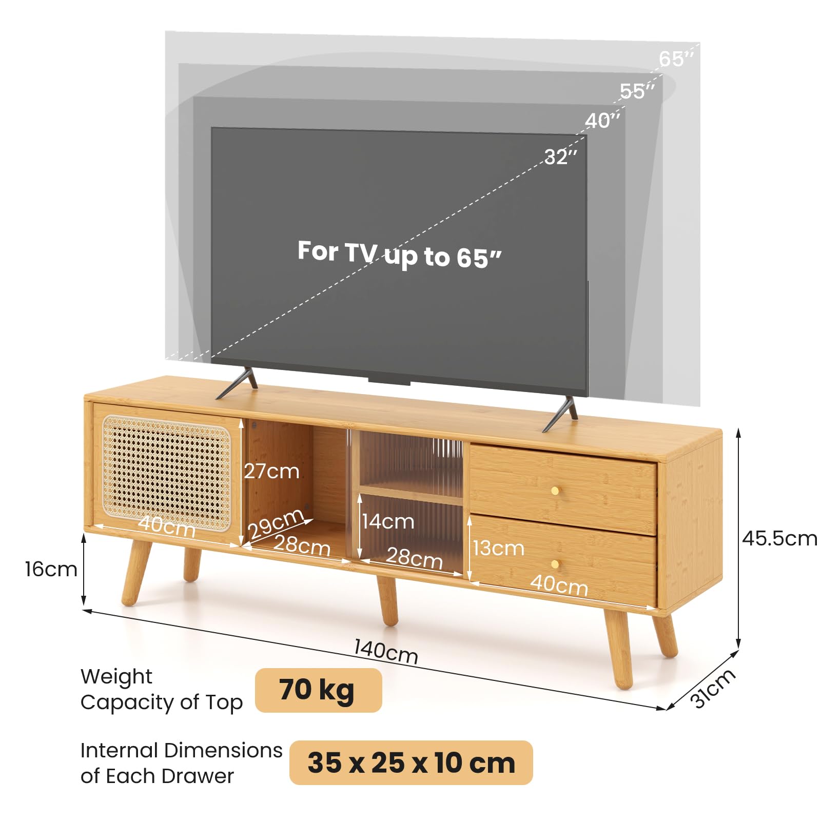 komfotteu-tv-schrank-aus-bambus-bis-65-zoll-mit-2-schubladen image 6