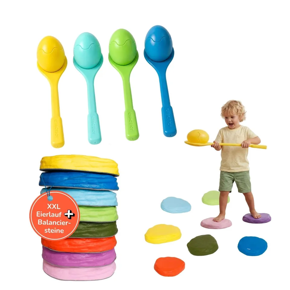 alldoro-2in1-set-balance-wettlauf-balanciersteine-eierlauf image 1