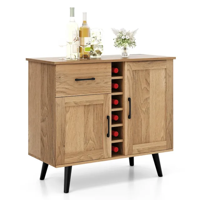 komfotteu-weinschrank-sideboard-90x40x79cm-f-r-6-flaschen-natur image 1