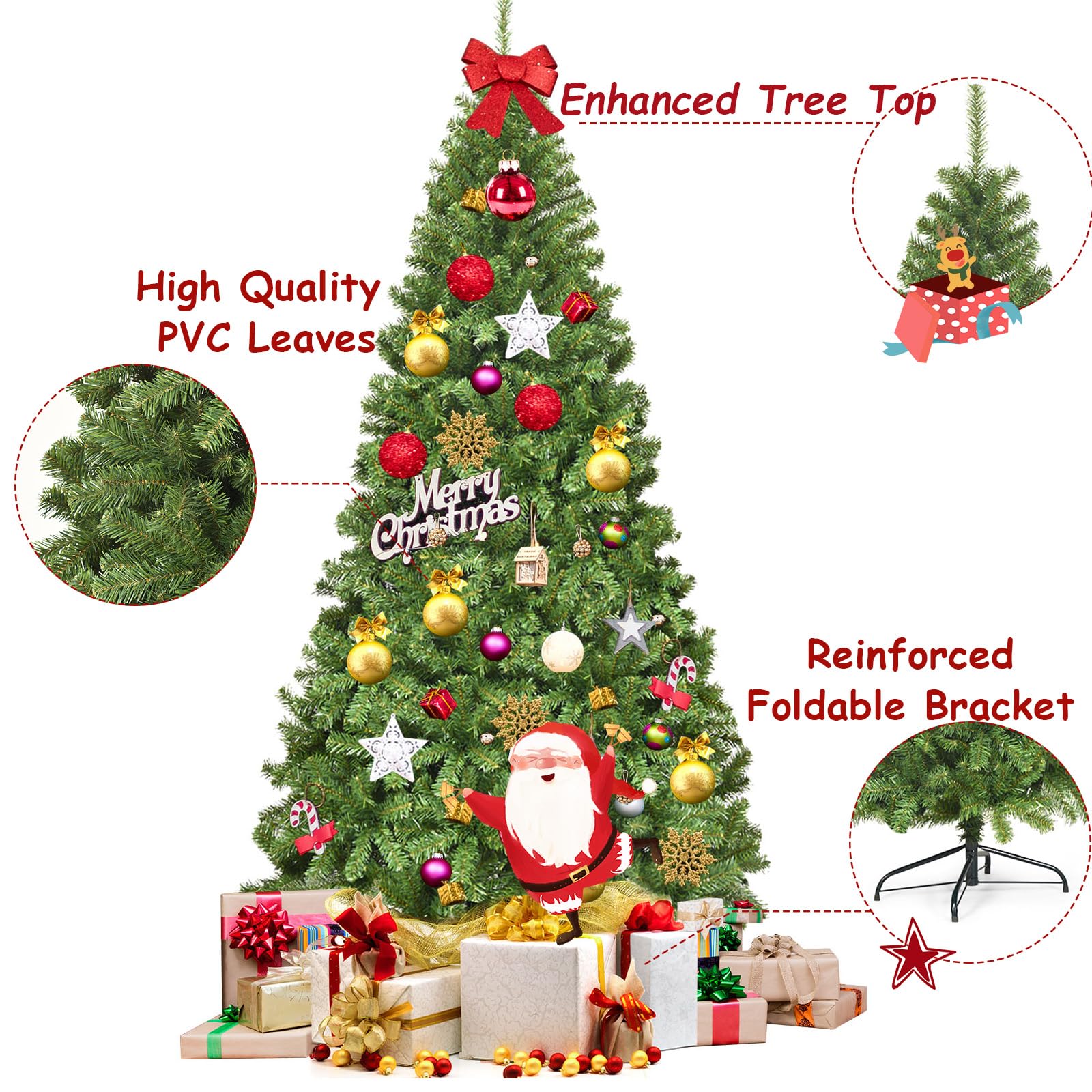 komfotteu-k-nstlicher-weihnachtsbaum-230-cm-gr-n-mit-1346-zweigen-schirm-ffnung image 2