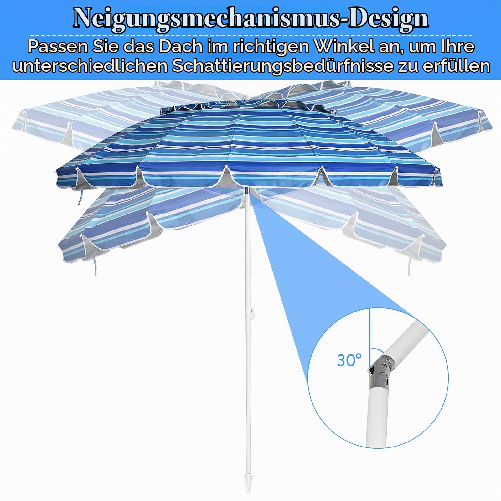 komfotteu-sonnenschirm-strand-243-cm-knickbar-mit-tragetasche image 3