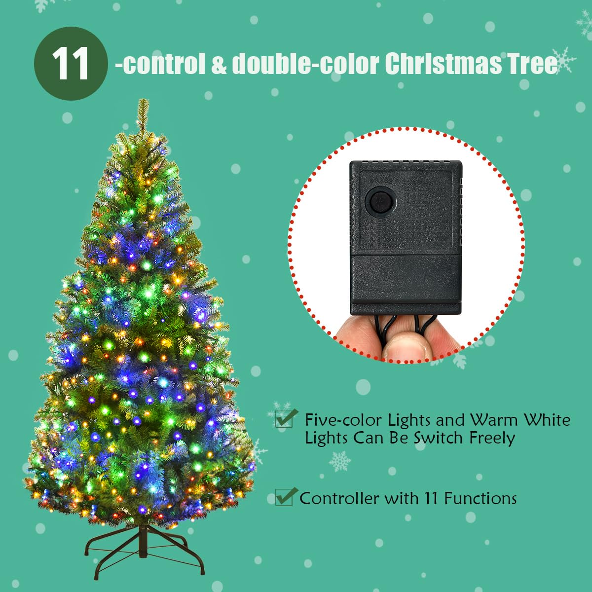 komfotteu-k-nstlicher-weihnachtsbaum-150-cm-mit-led-beleuchtung image 3