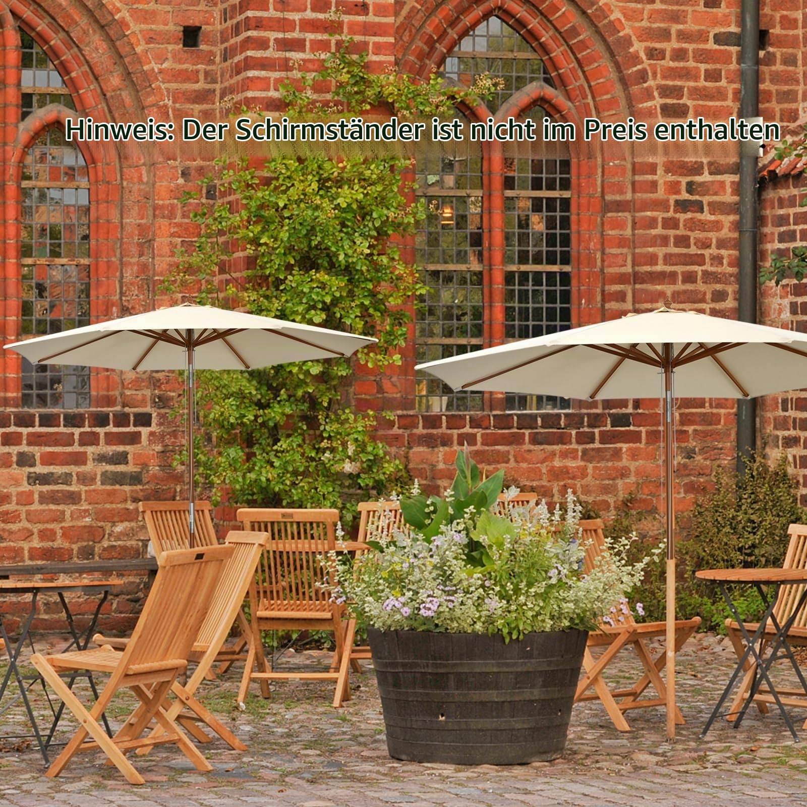 komfotteu-sonnenschirm-knickbar-270-300-cm-holz-mit-8-streben image 2