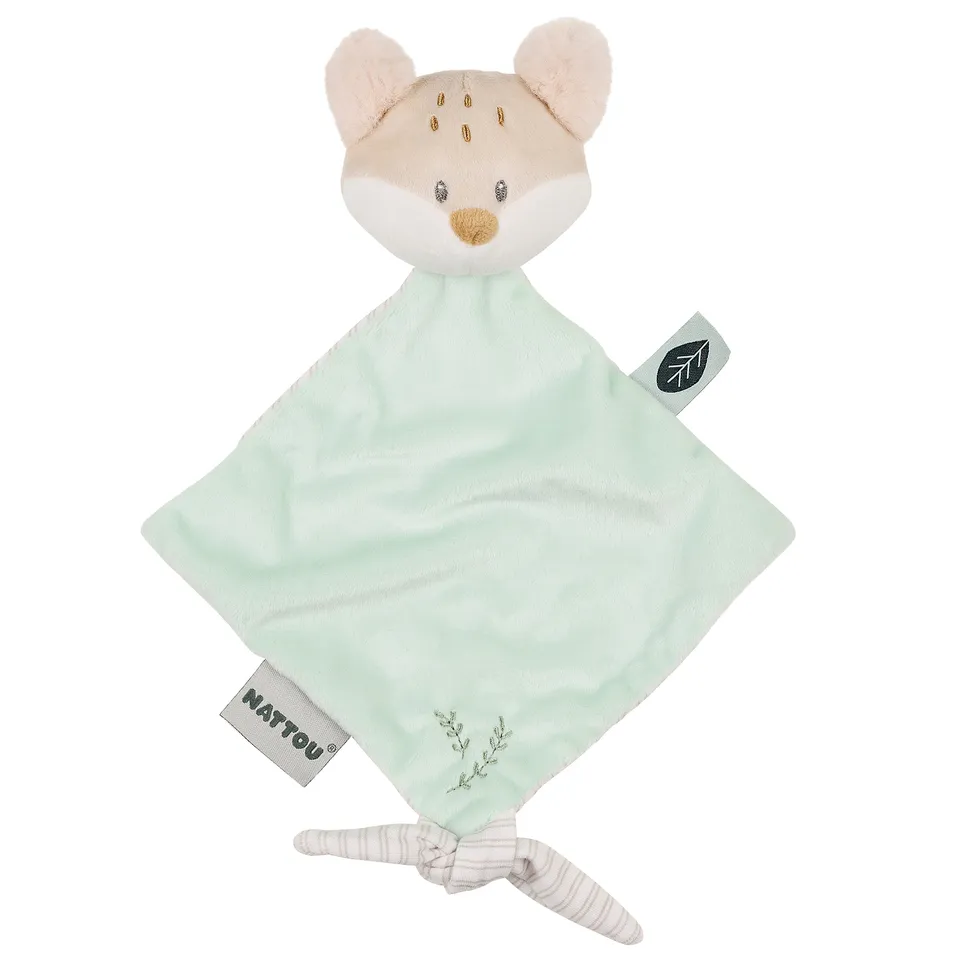 nattou-ernest-oli-schnuffeltuch-fuchs-flo-doudou-mit-schnullerhalter image 1