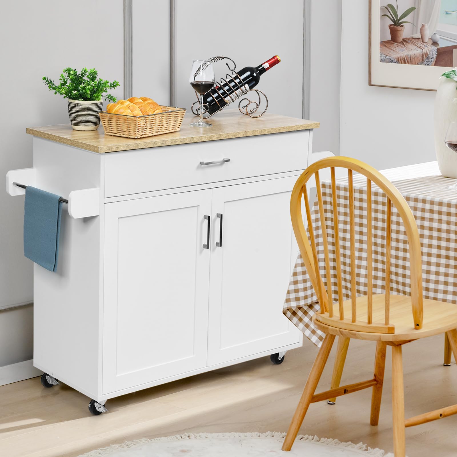 komfotteu-k-chenwagen-servierwagen-mit-arbeitsplatte-116x40x85cm-wei image 2