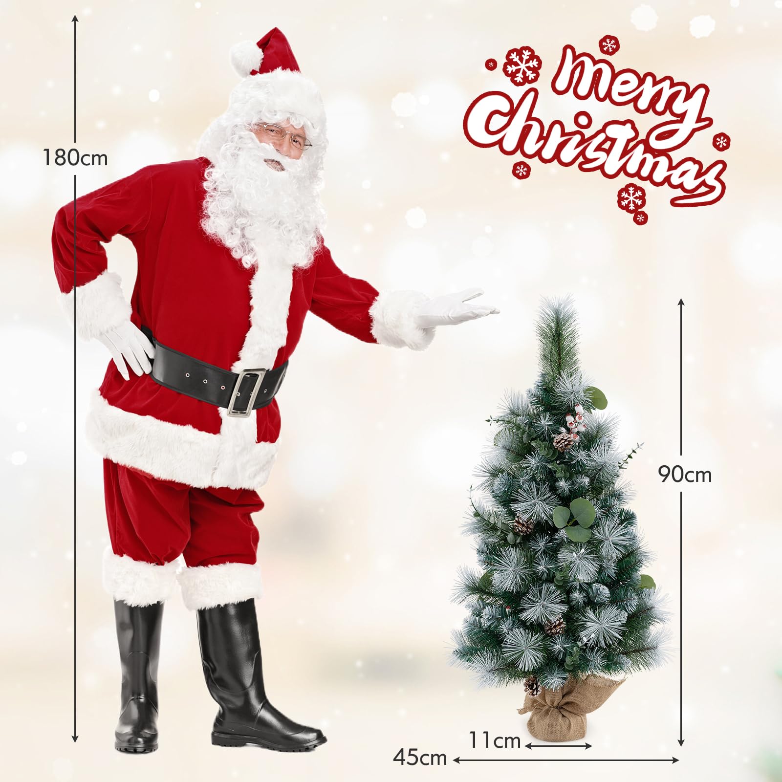 komfotteu-mini-christbaum-64-cm-mit-tannenzapfen-und-led-tisch-weihnachtsbaum image 6