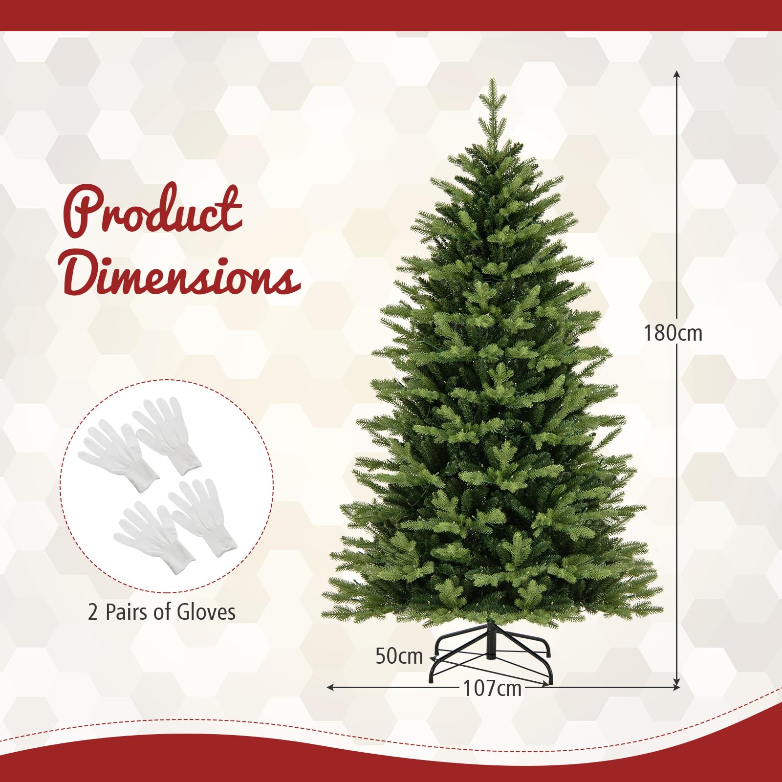komfotteu-k-nstlicher-weihnachtsbaum-mit-lichtern-und-eisenbasis-aus-pvc image 7