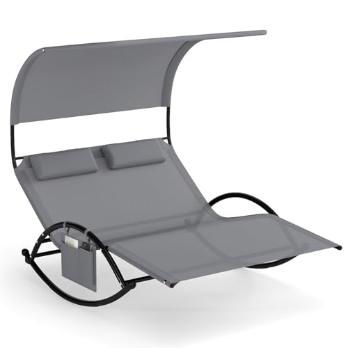 komfotteu-doppel-sonnenliege-mit-schaukel-2-sitzer-metall-textilene-grau image 7