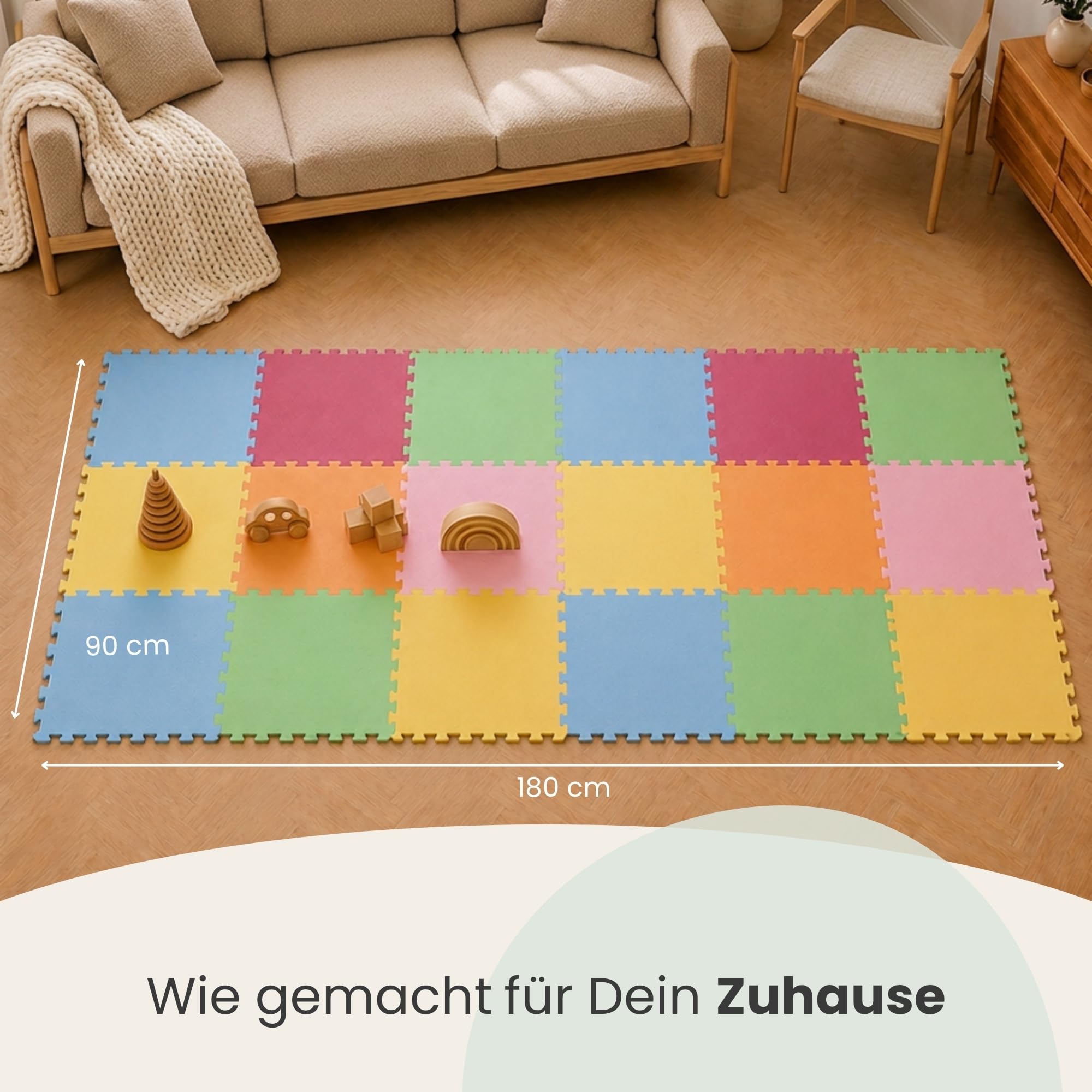 littletom-spielmatte-baby-puzzlematte-18-teilig-30x30-cm-mint-rosa image 7