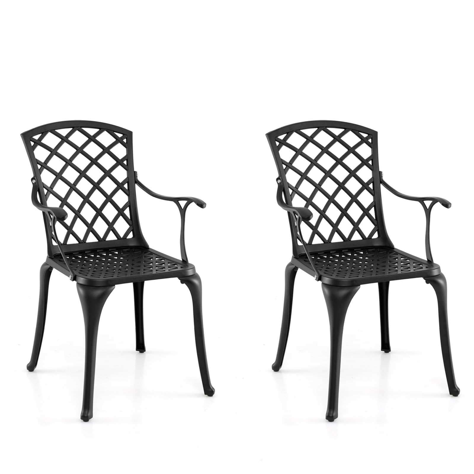 komfotteu-gartenstuhl-2er-set-aus-aluminiumguss-schwarz-bis-110-kg image 1