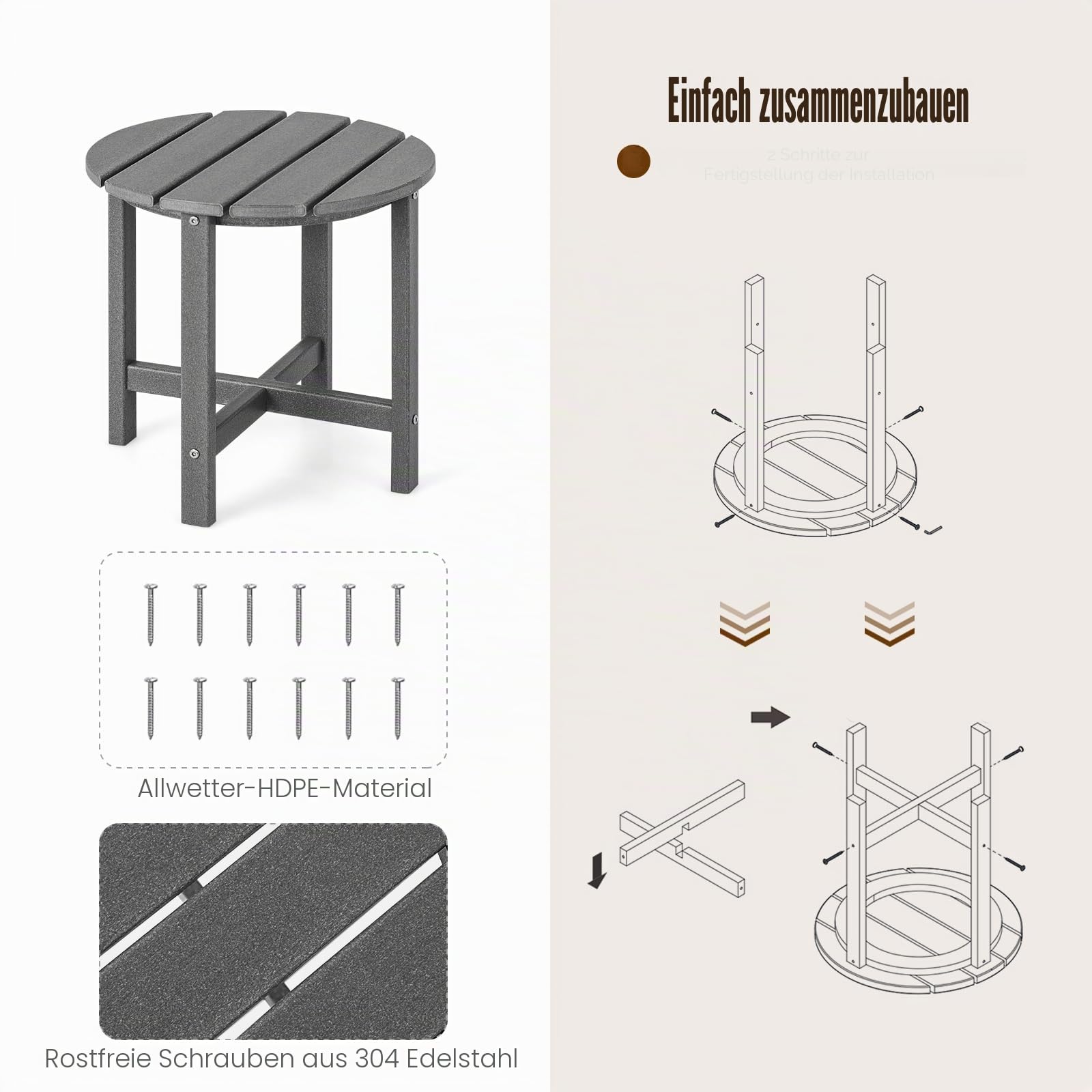 komfotteu-gartentisch-klein-rund-grau-hdpe-beistelltisch-wetterfest-bis-150-kg image 5