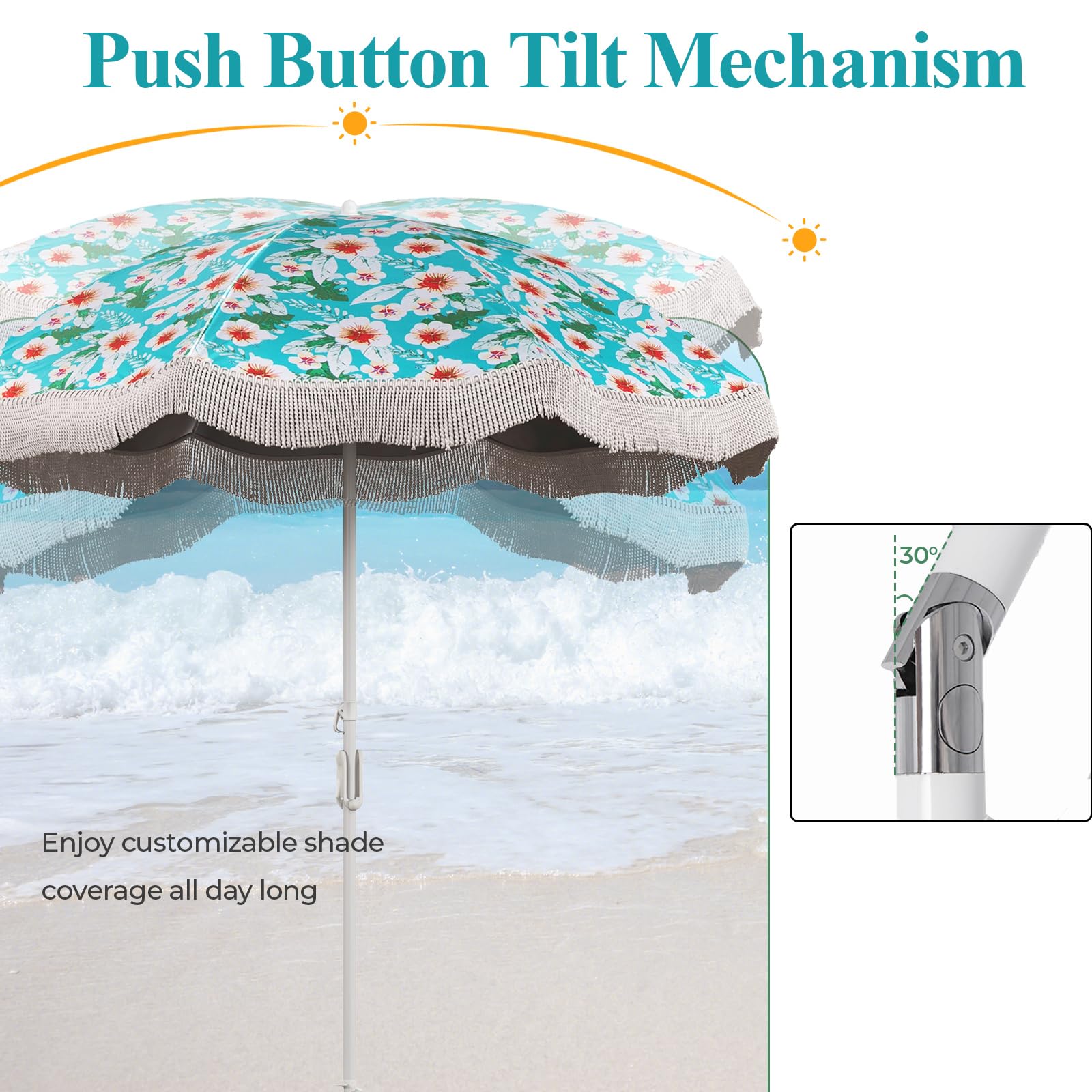 komfotteu-strandschirm-boho-200-cm-mit-fransen-und-tasche image 3