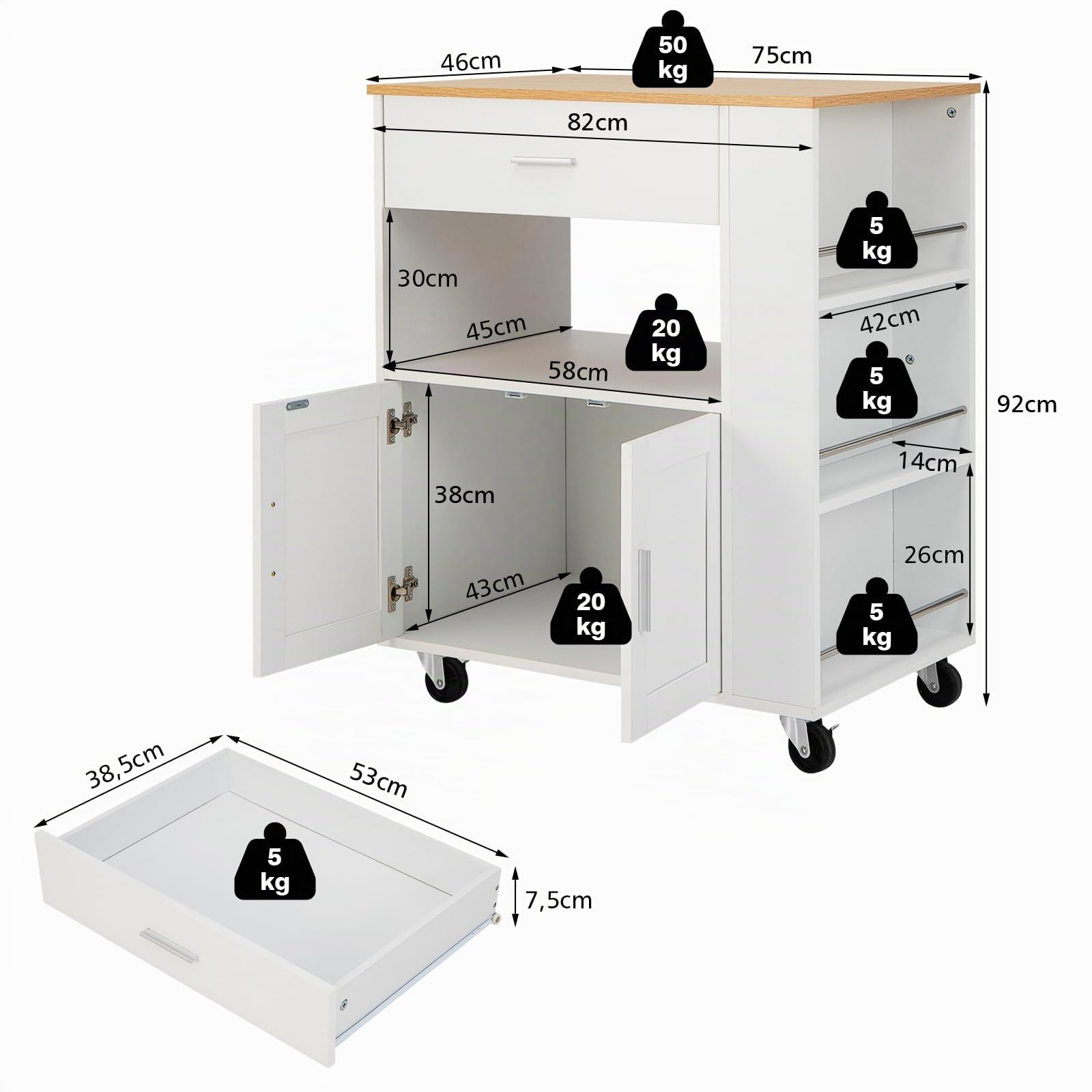 komfotteu-k-chenwagen-82x46x92-cm-mit-arbeitsplatte-und-gew-rzregalen-wei image 6