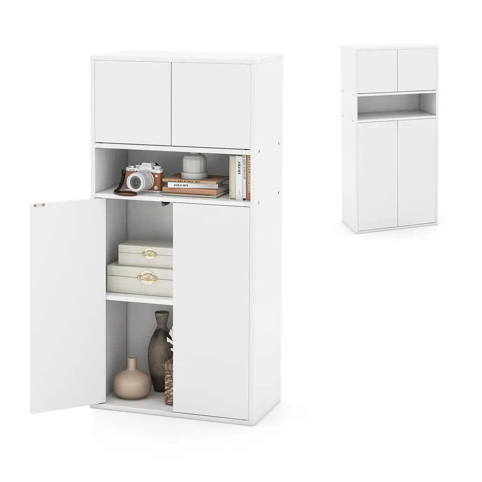 komfotteu-mehrzweckschrank-wei-54x30x112-cm-mit-verstellbarem-regal image 1