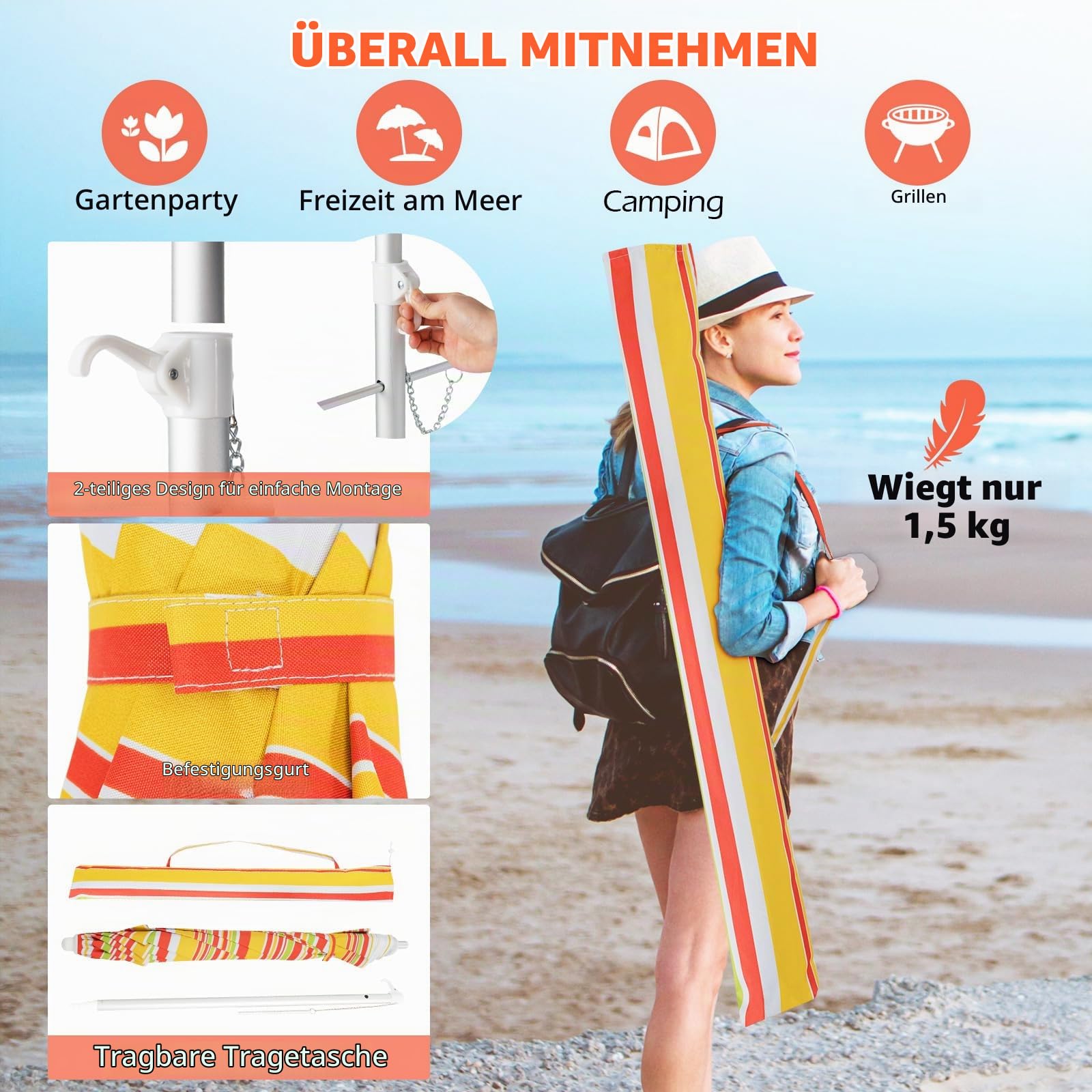 komfotteu-sonnenschirm-strand-knickbar-uv50-198cm image 5