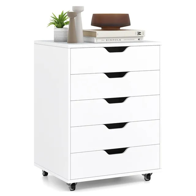 komfotteu-rollcontainer-mit-5-schubladen-r-dern-mobiler-b-roschrank image 1