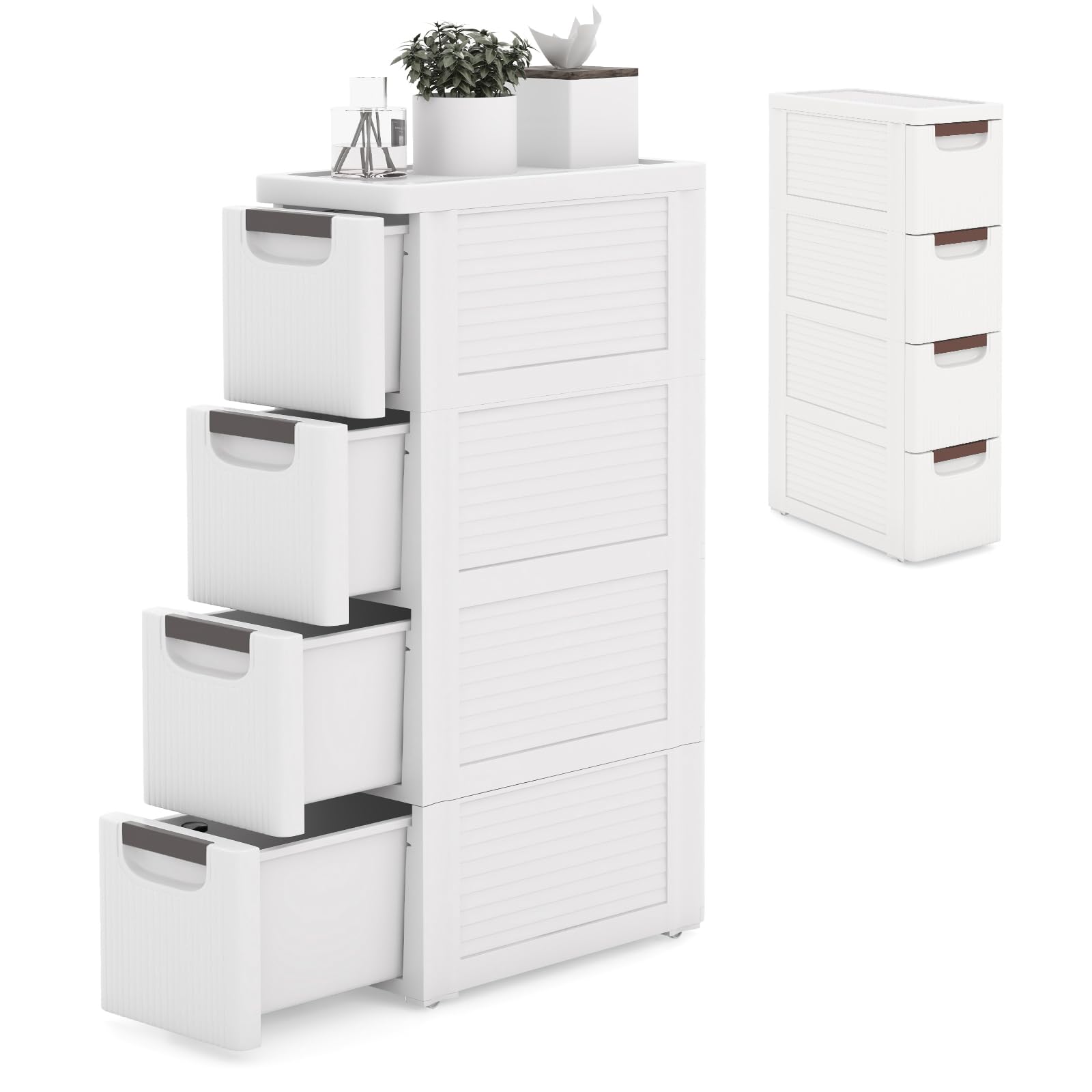 komfotteu-nischenschrank-auf-rollen-mit-4-schubladen-19-cm-schmaler-rollschrank image 1