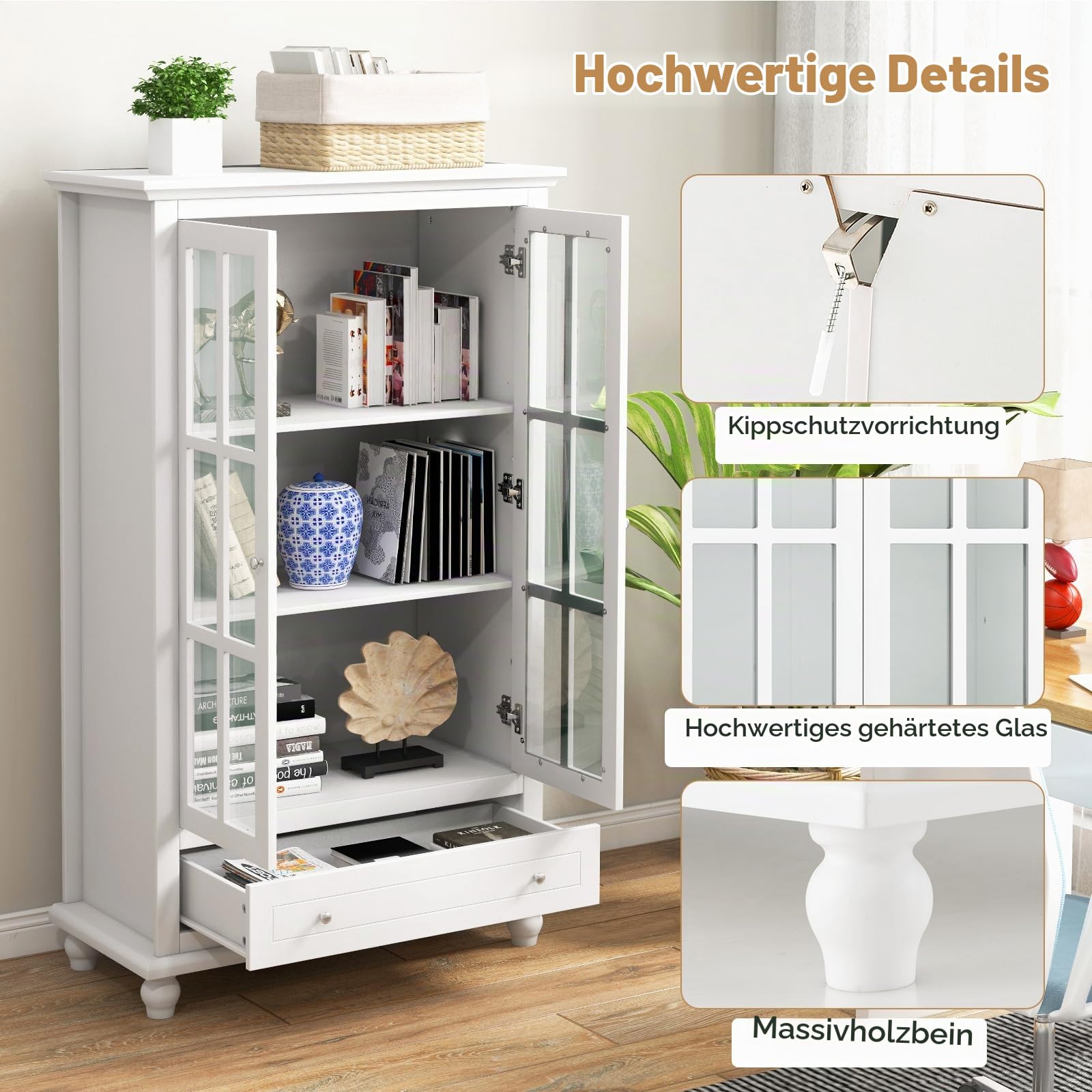 komfotteu-b-cherschrank-4-stufiger-vitrinenschrank-mit-t-ren-und-schublade image 5