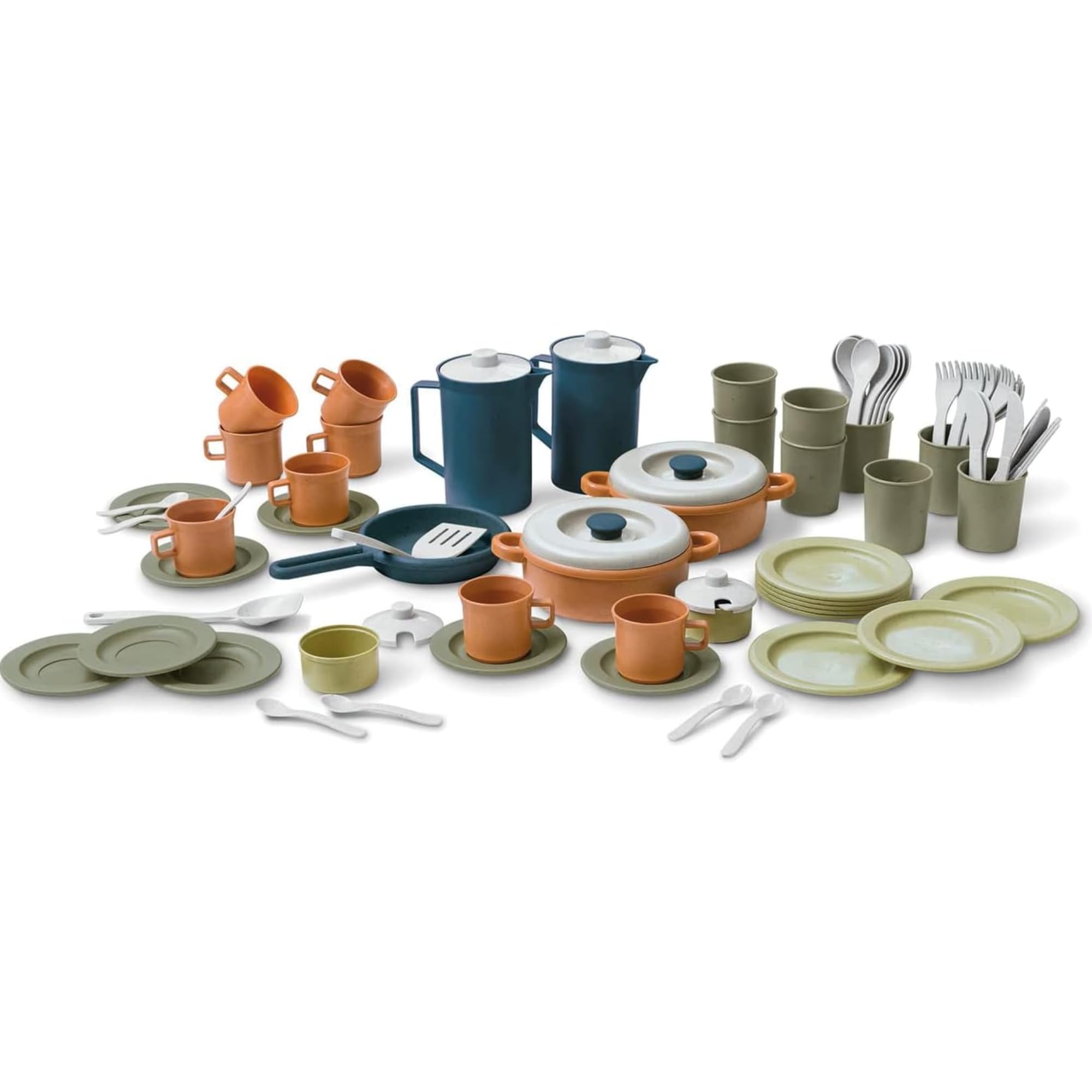 dantoy-bio-kaffee-essgeschirr-set-79-teilig-aus-zuckerrohr-teller-tassen-besteck image 1