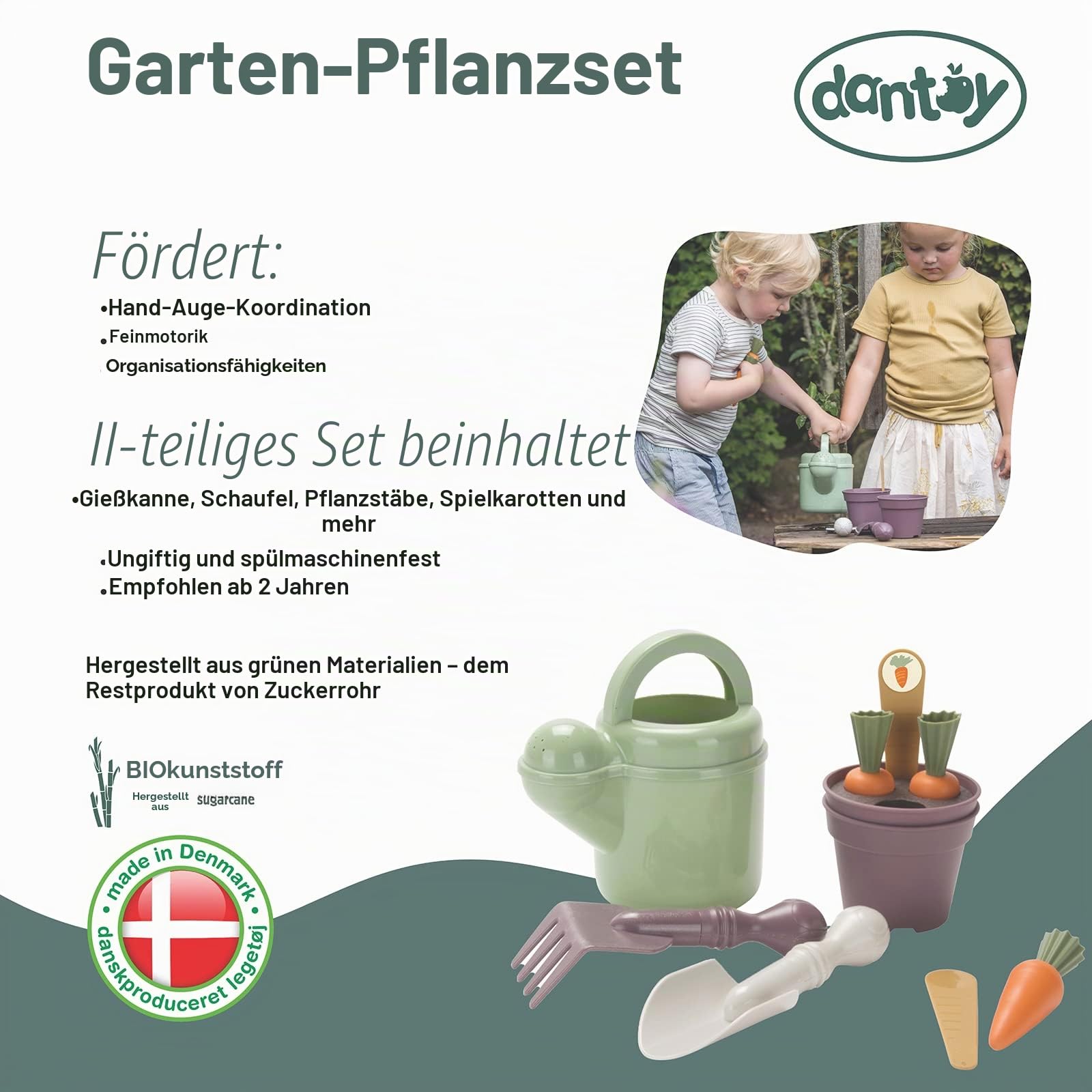 dantoy-green-garden-pflanzen-set-11-teilig-ab-2-jahre-garten-spielzeug-mit-gie-k image 2
