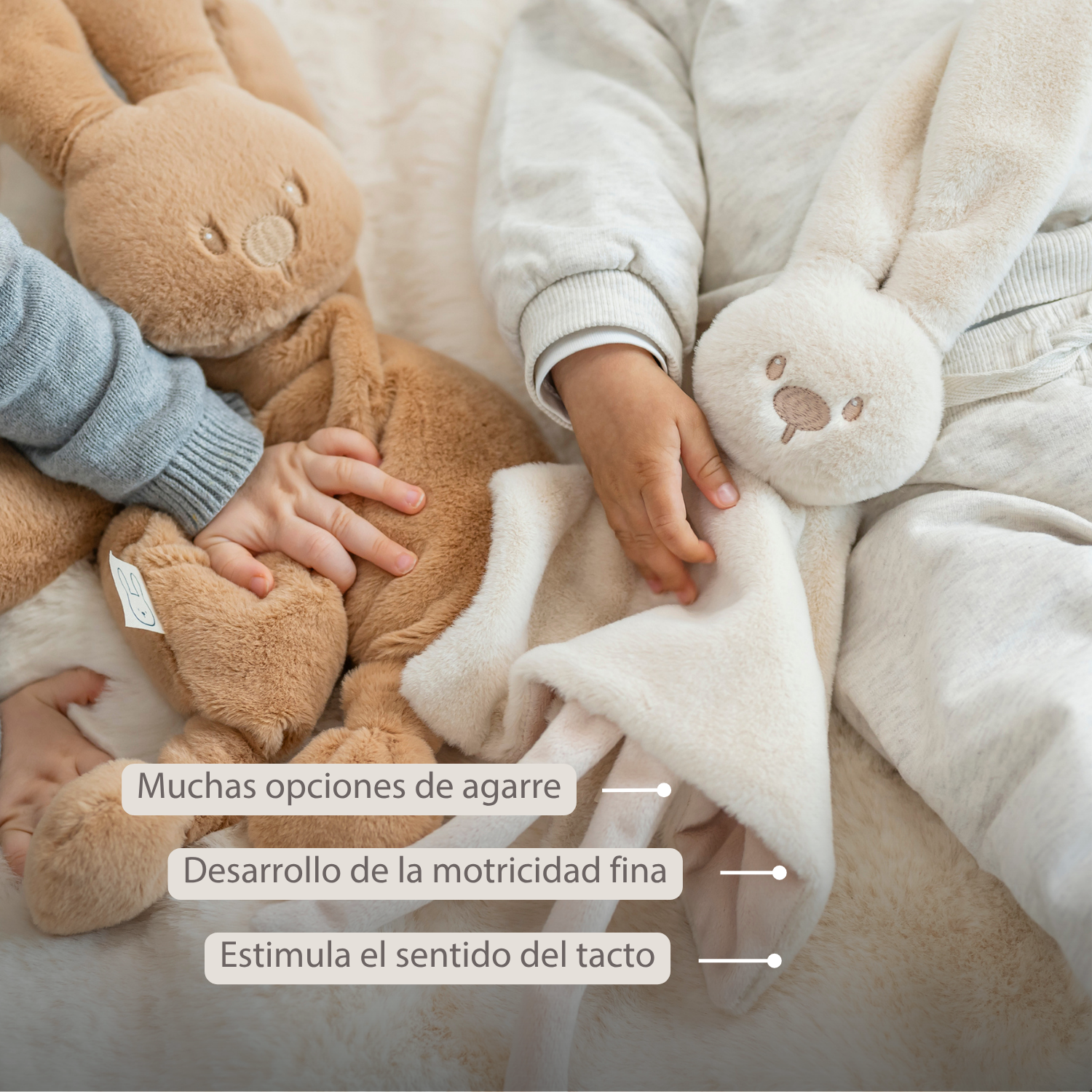 nattou-lapidou-baby-schmusetuch-doudou-hase-27x27-cm-sand image 3