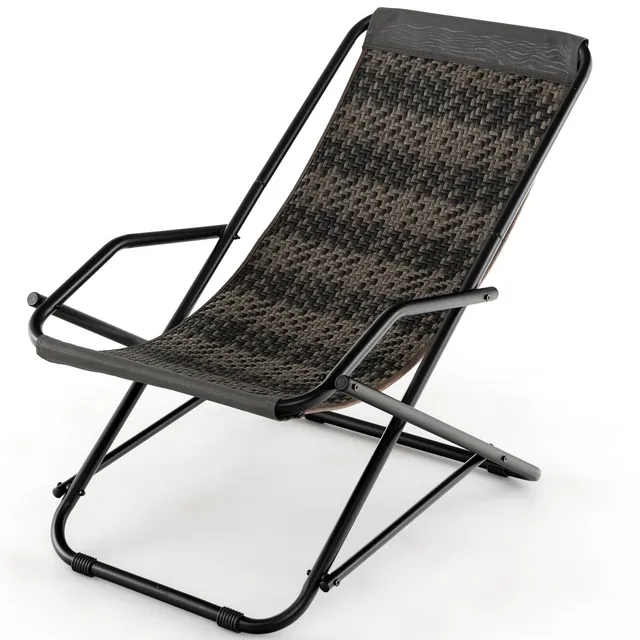 komfotteu-klappbare-rattan-strand-schaukelliege-106-x-65-x-79-cm-grau image 1