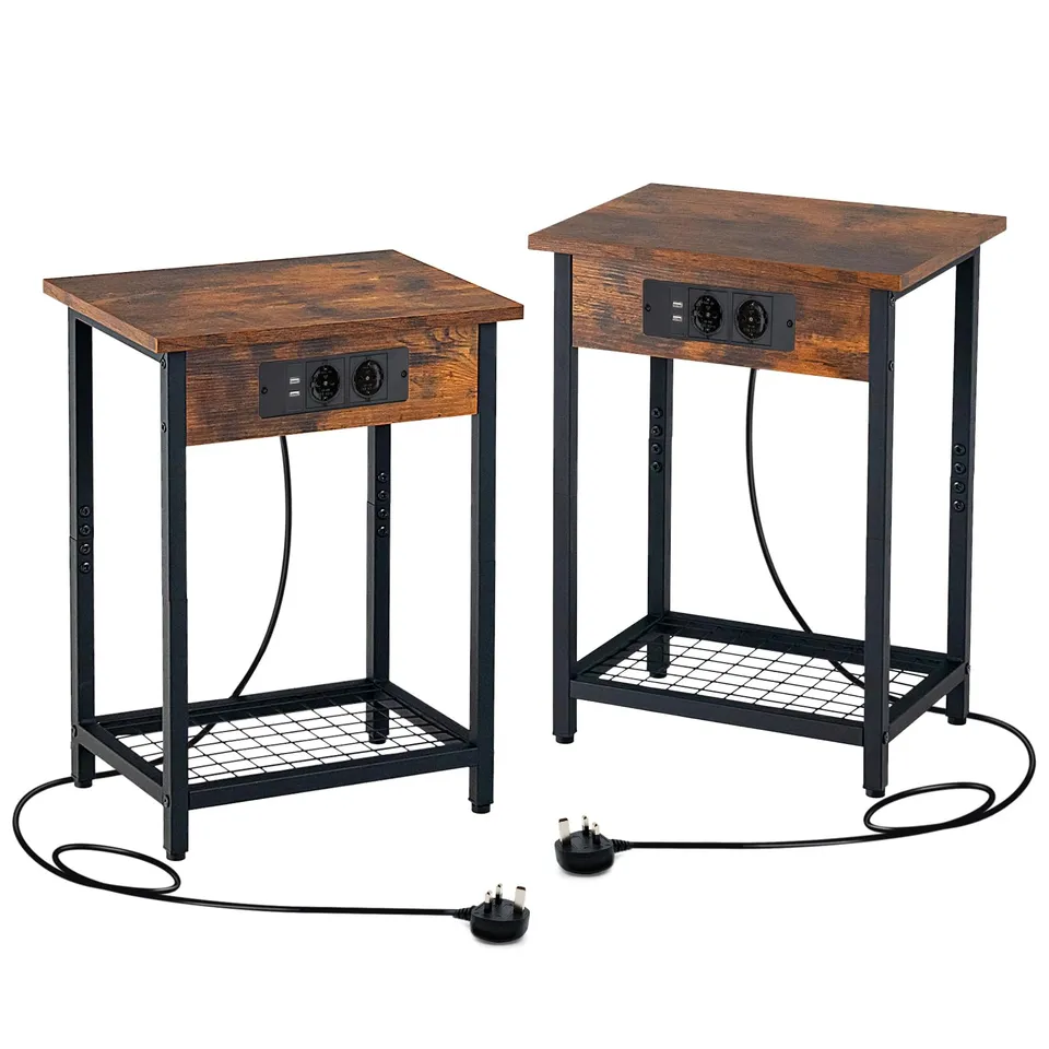 komfotteu-nachttisch-2er-set-mit-ladestation-40-x-30-x-54-cm image 1