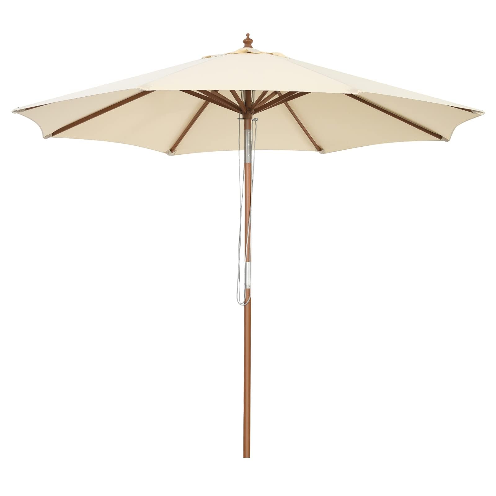 komfotteu-sonnenschirm-knickbar-270-300cm-holz-mit-8-streben image 2
