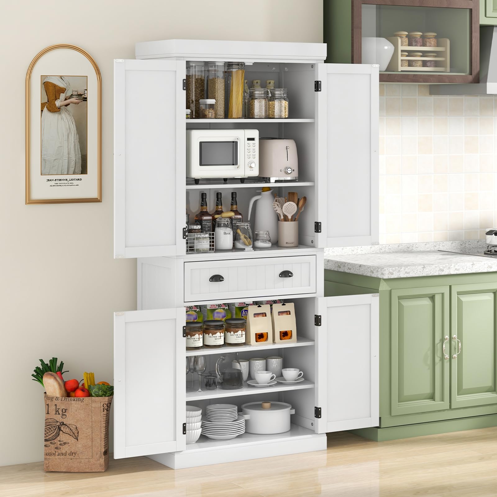 komfotteu-buffetschrank-hochschrank-183-cm-mit-doppelt-r-wei image 2