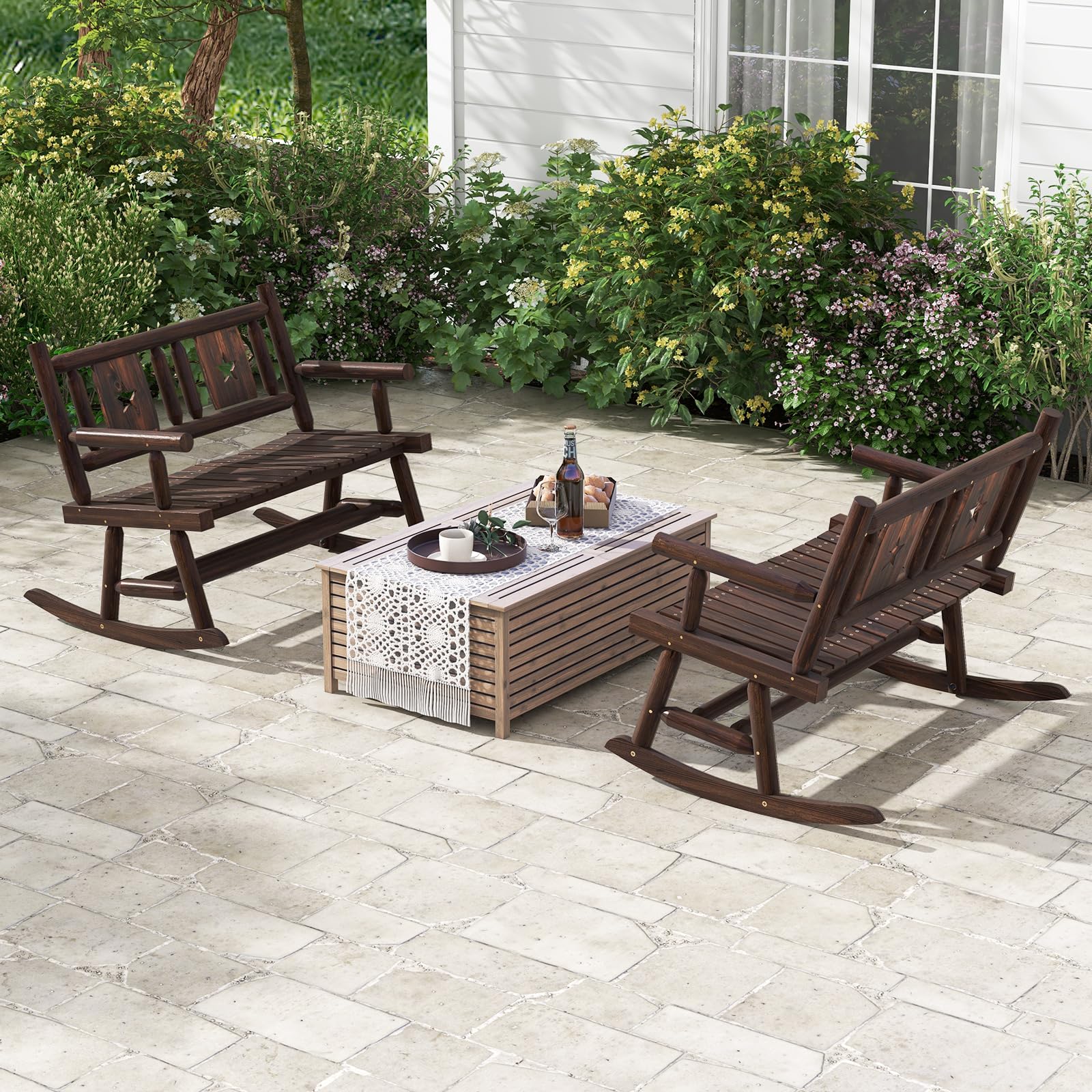 komfotteu-gartenbank-schaukelbank-2-sitzer-holz-mit-r-cklehne-111-x-85-x-89-cm-b image 2