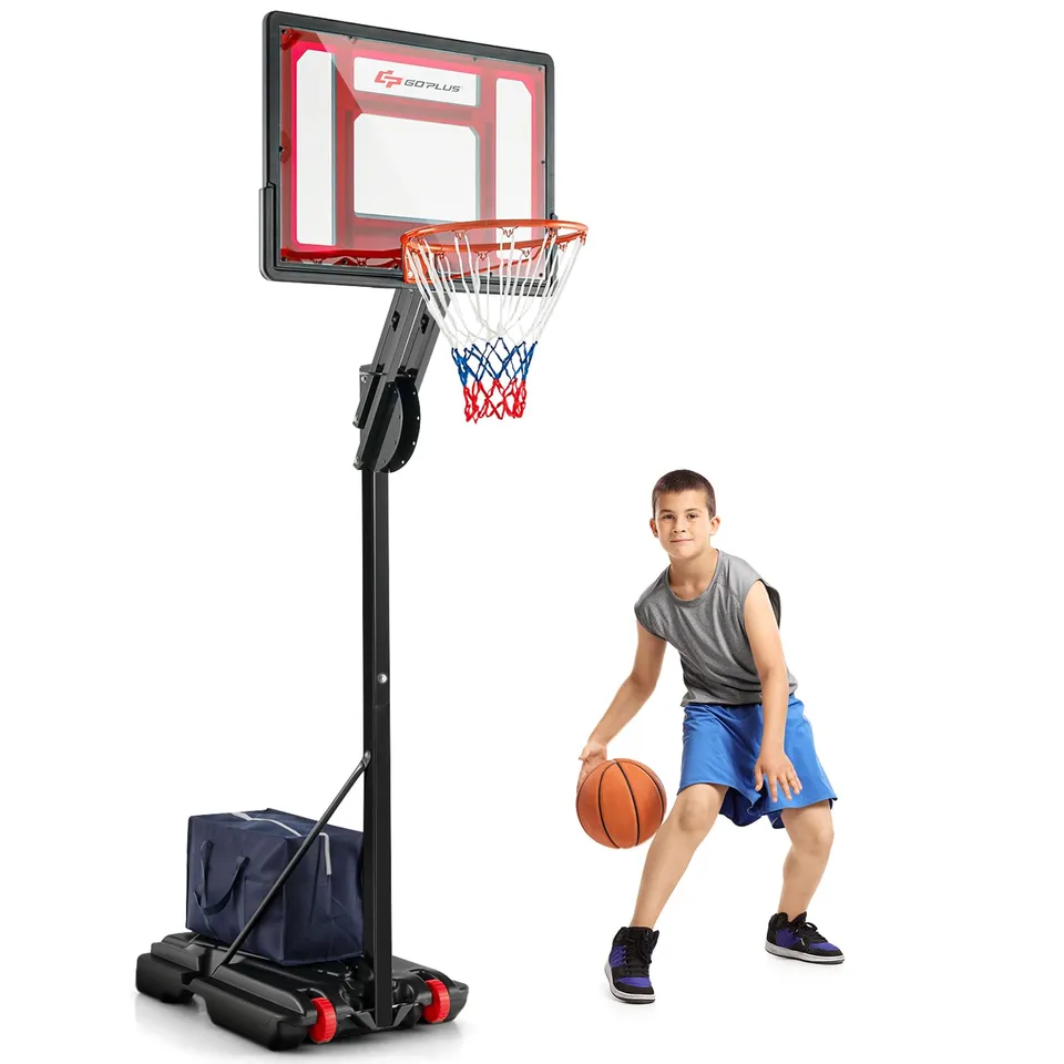 komfotteu-basketballkorb-mit-st-nder-h-henverstellbar-106-260-cm-mobil image 1