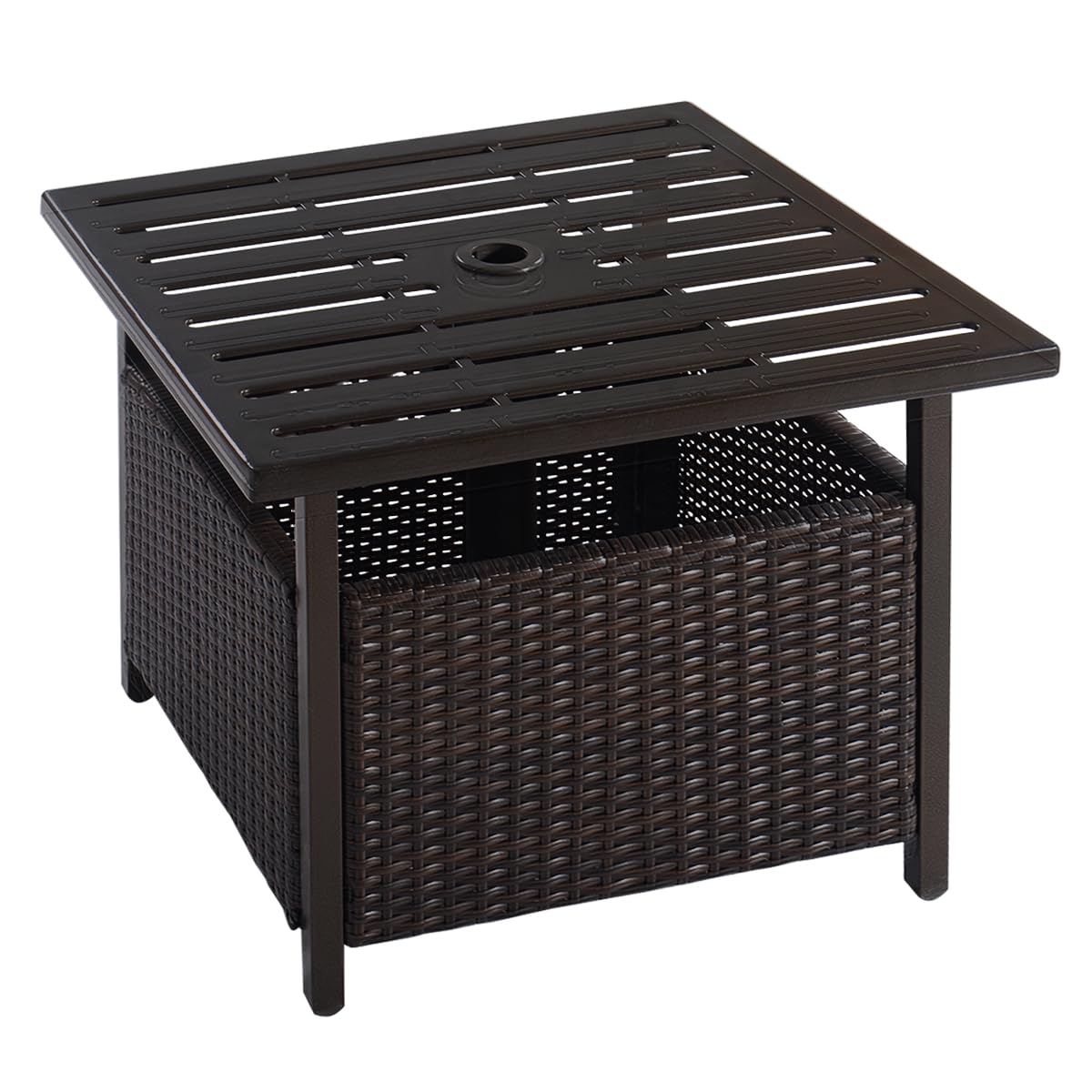 komfotteu-rattan-gartentisch-mit-schirmloch-eisenplatte-55-5-cm image 1
