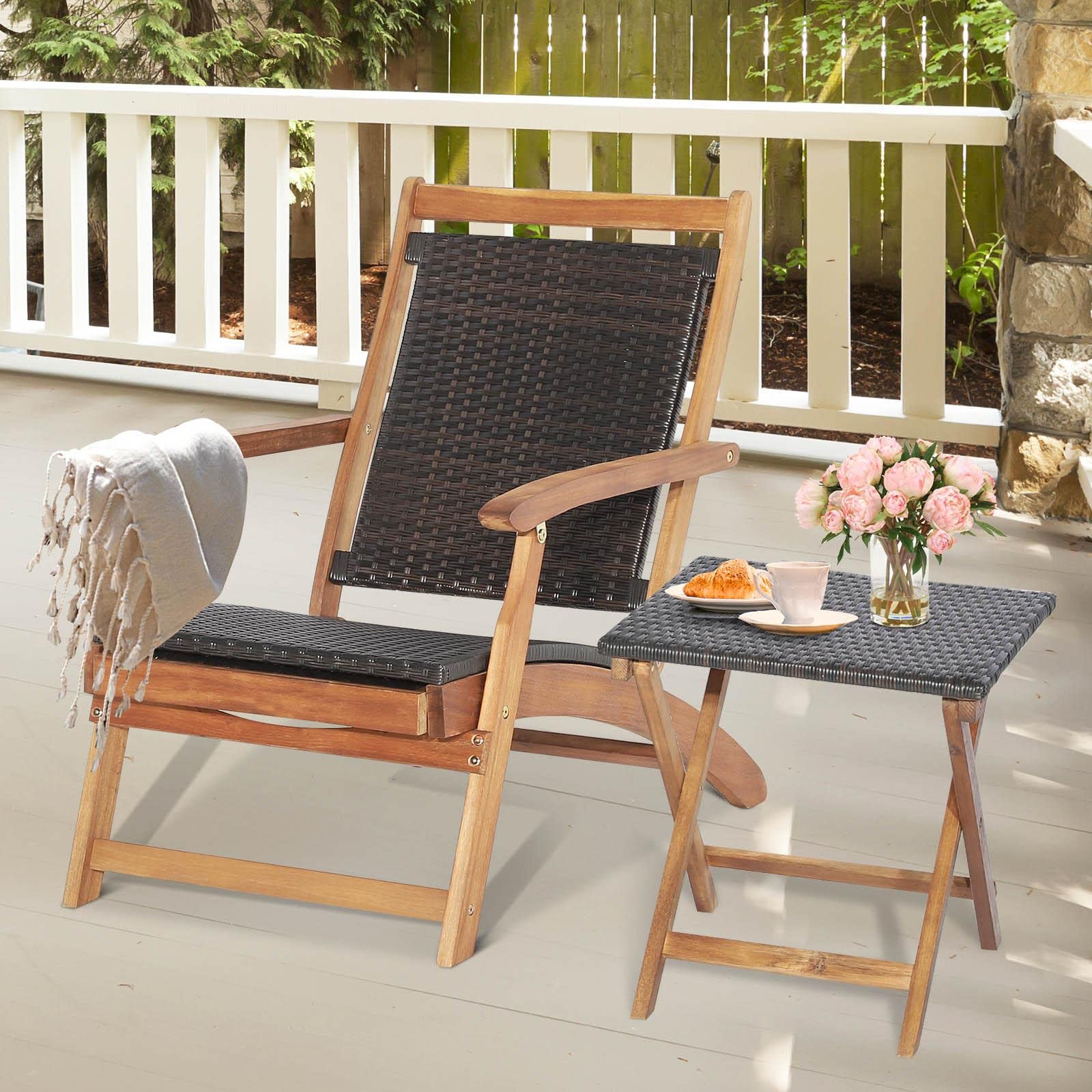 komfotteu-klappstuhl-liegestuhl-rattan-mit-klapptisch-akazienholz image 7