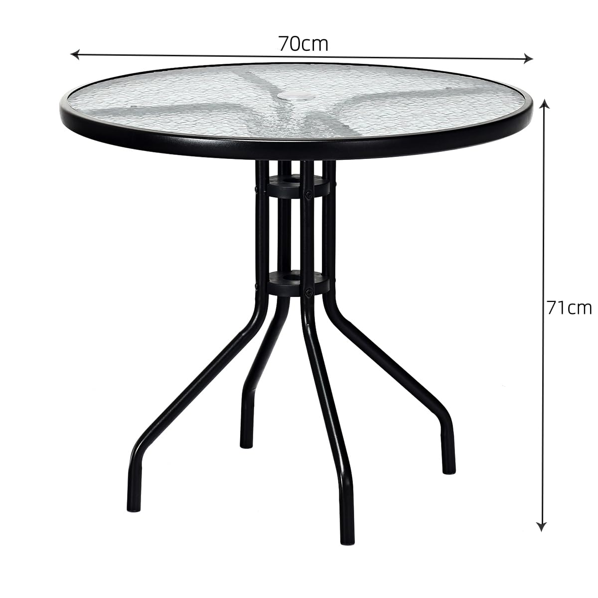 komfotteu-balkontisch-rund-70x70x71-cm-bistrotisch-mit-glasplatte image 3