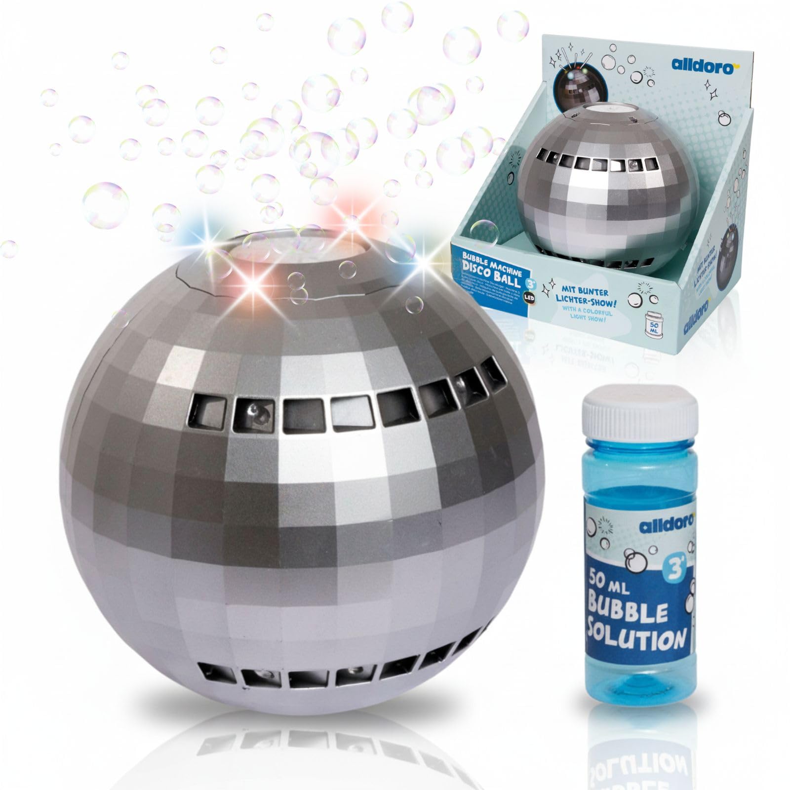 alldoro-led-seifenblasenmaschine-discokugel-13-cm-silber image 1