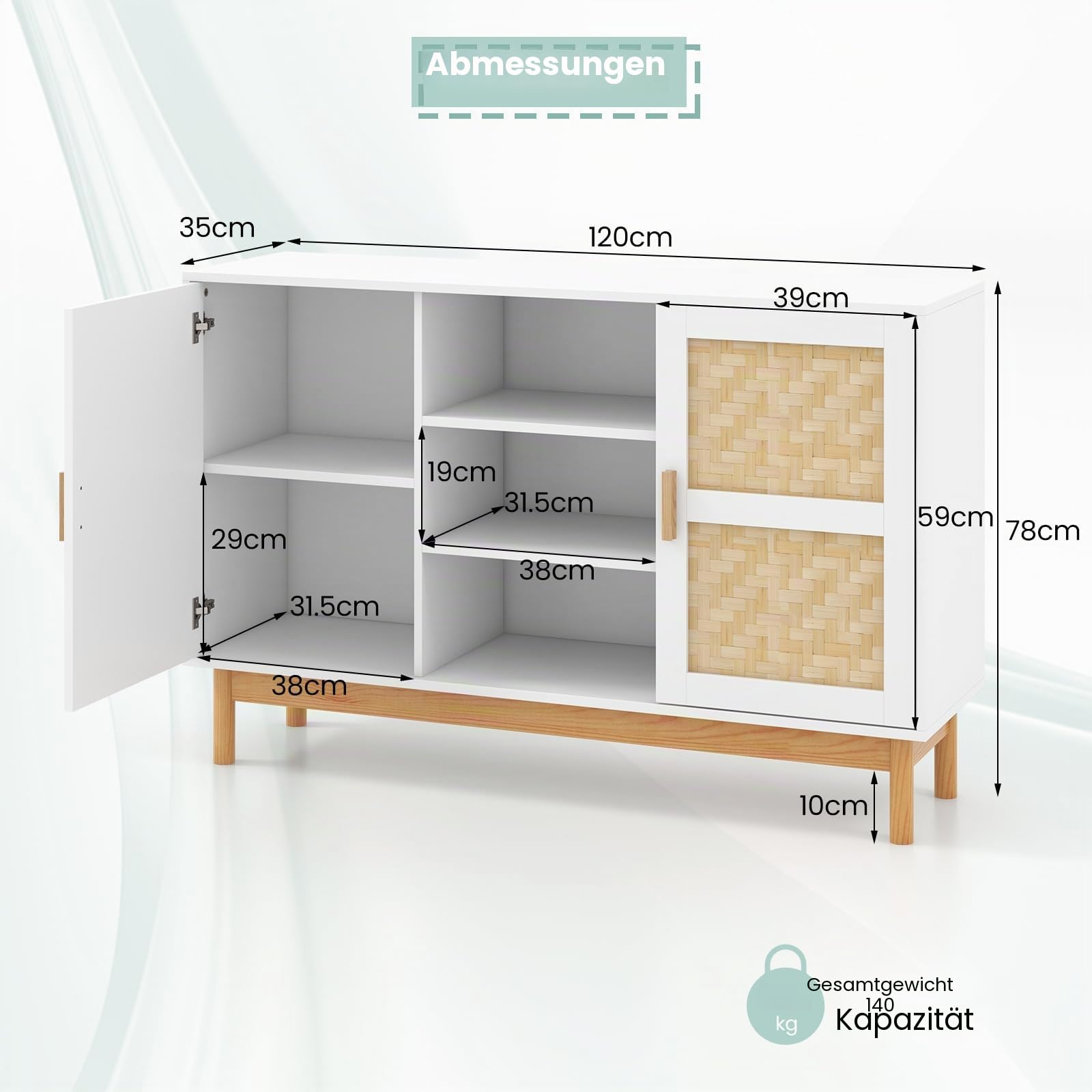 komfotteu-buffet-sideboard-wei-120x35x78-cm-mit-bambus-t-ren image 3
