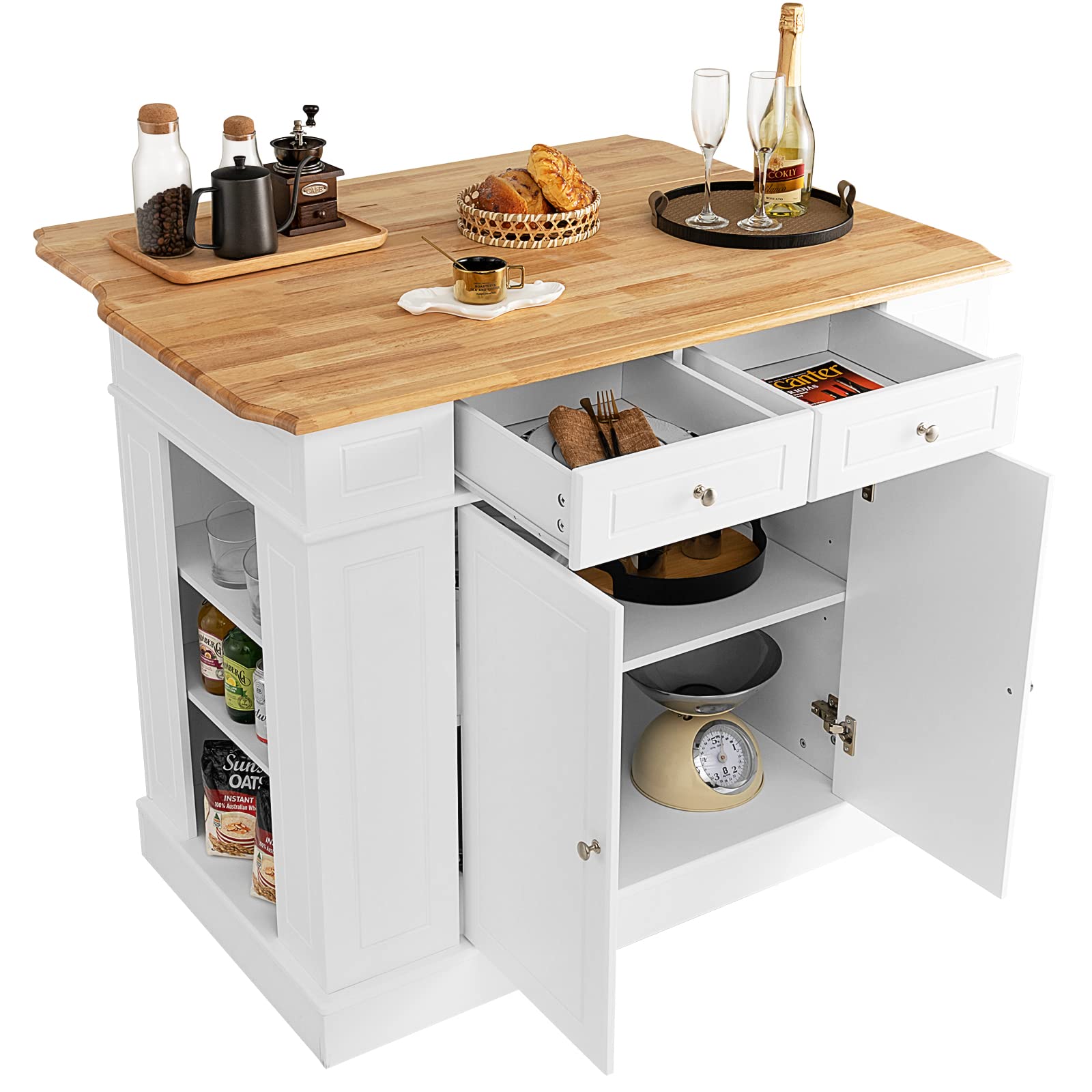 komfotteu-k-cheninsel-mit-ausziehplatte-120x61x92-cm-wei image 1