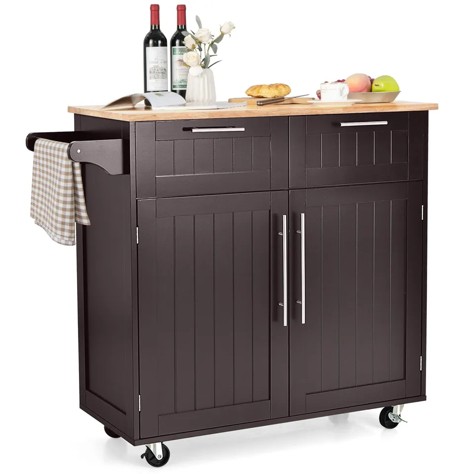 komfotteu-k-chenwagen-mit-arbeitsplatte-und-rollen-kaffee-94-x-45-5-x-94-5-cm image 1