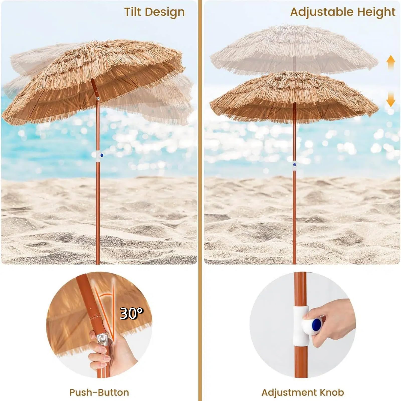 komfotteu-sonnenschirm-hawaii-155-cm-knickbar-h-henverstellbar-mit-tragetasche image 3