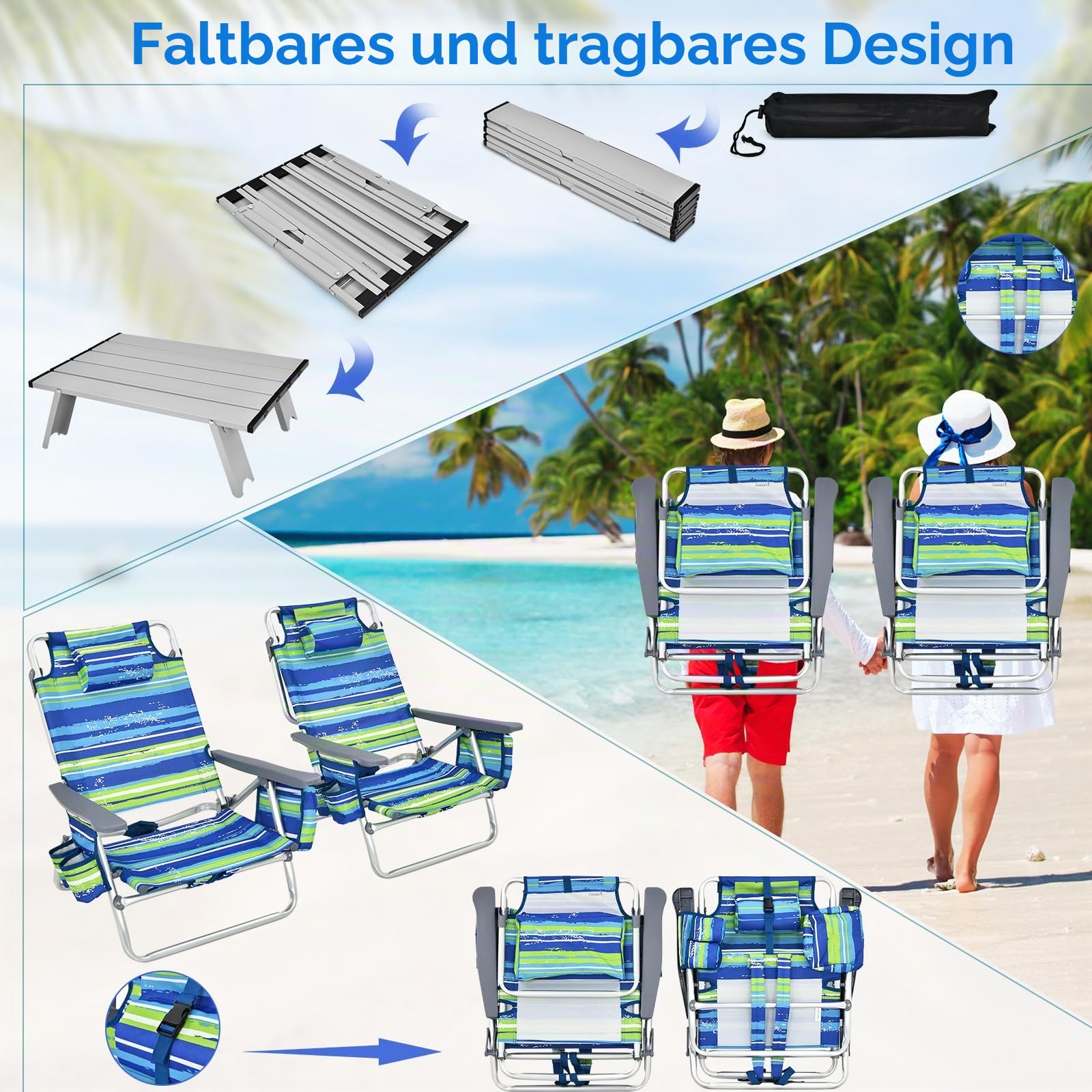 komfotteu-strandstuhl-klappbar-blau-mit-tisch-und-kopfst-tze image 6